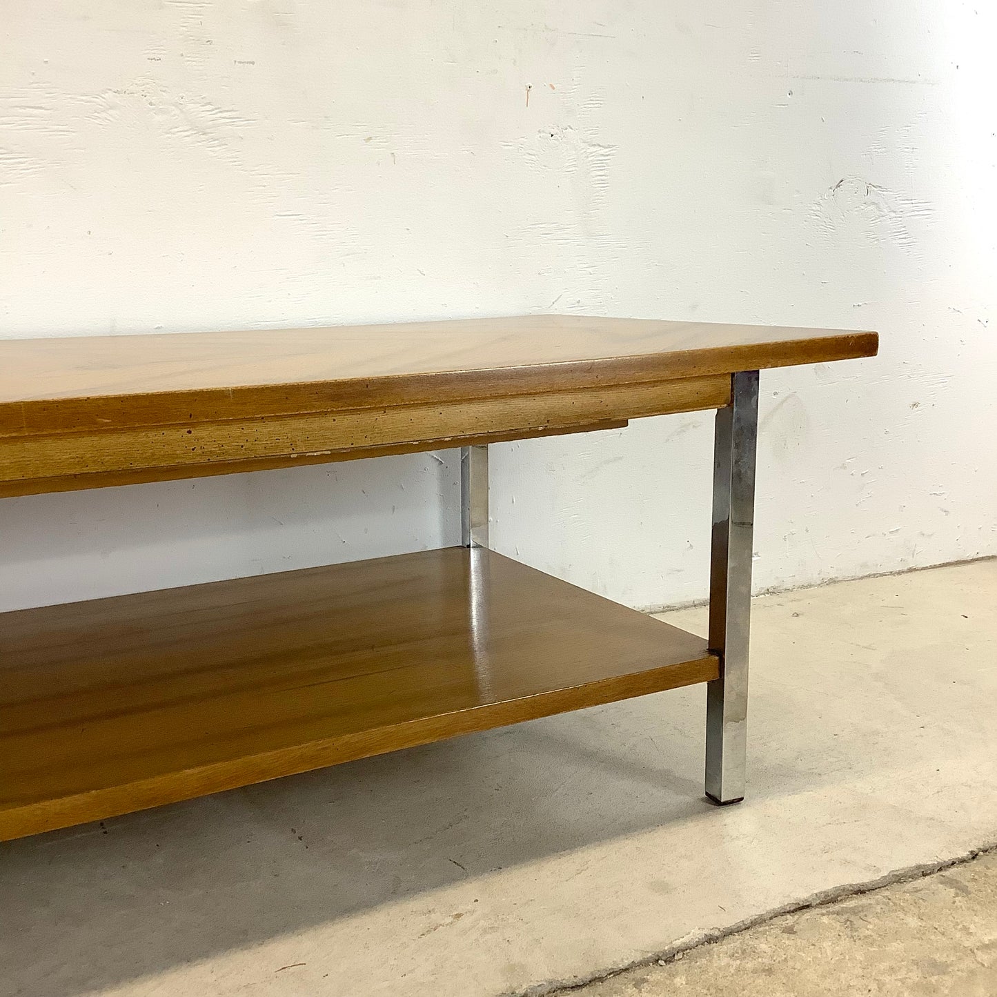 Long Mid-Century Two Tier Coffee Table