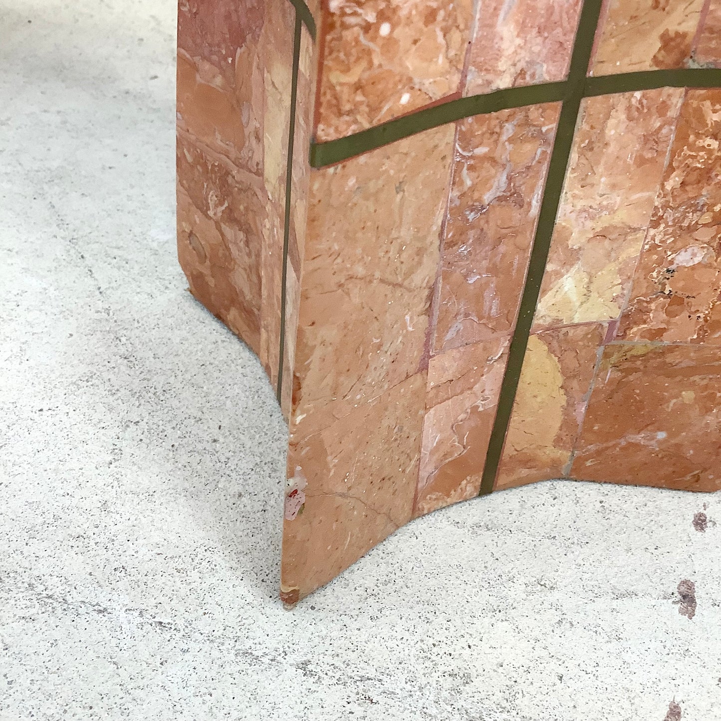 Casa Bique Blush Marble and Brass Obelisks Attr. Robert Marcius- Pair