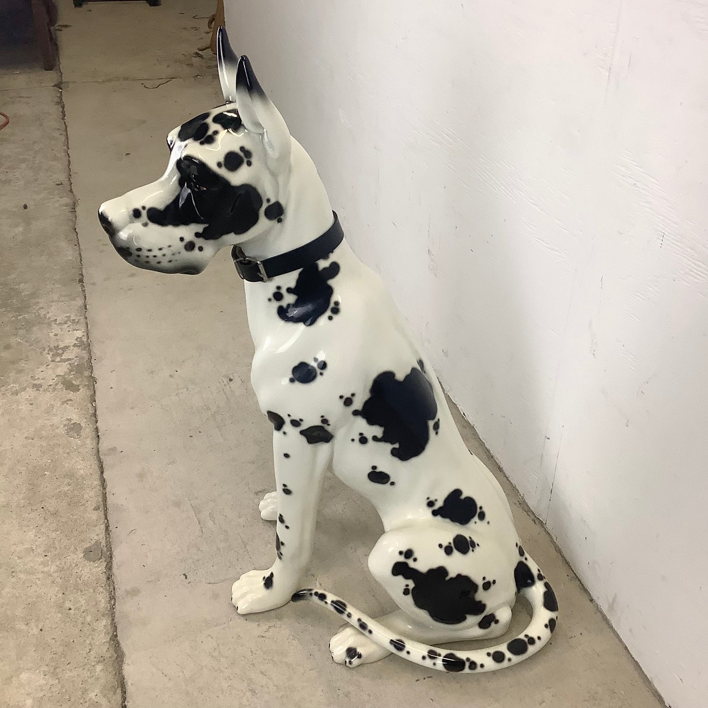 Vintage Hand-Painted Great Dane Dog Ceramic Statue
