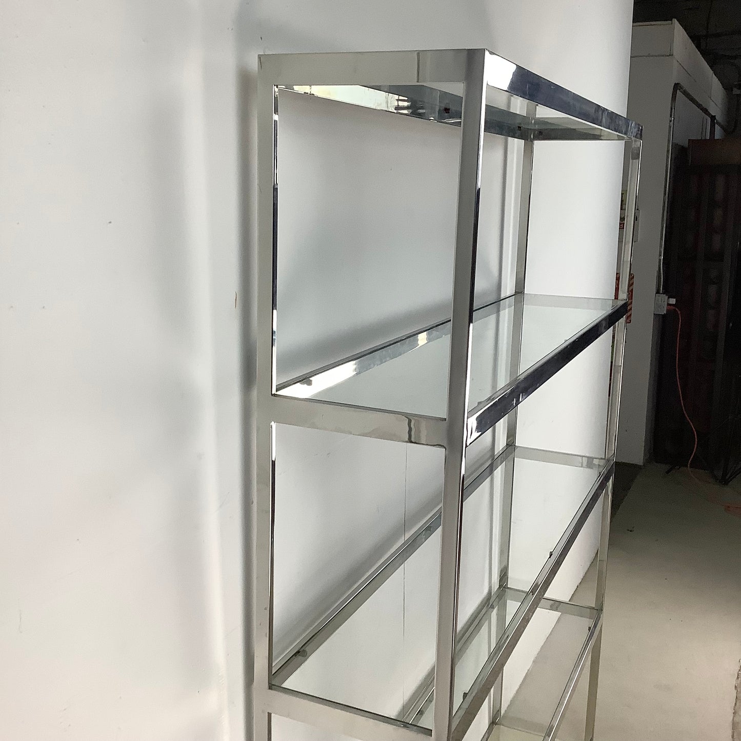 Chrome Mid-Century Etagere With Five Shelves