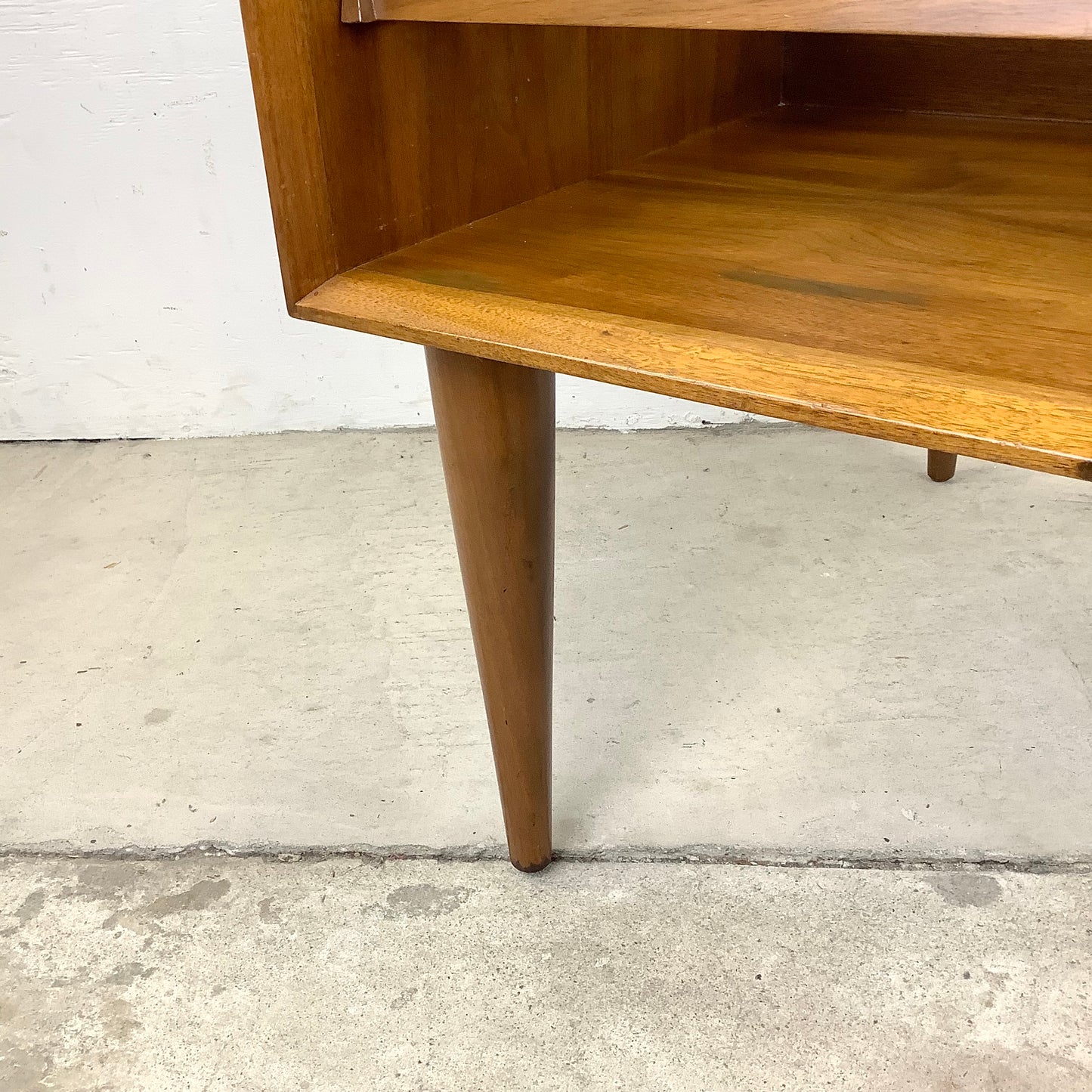 MCM Two Tier Sculptural Walnut End Table