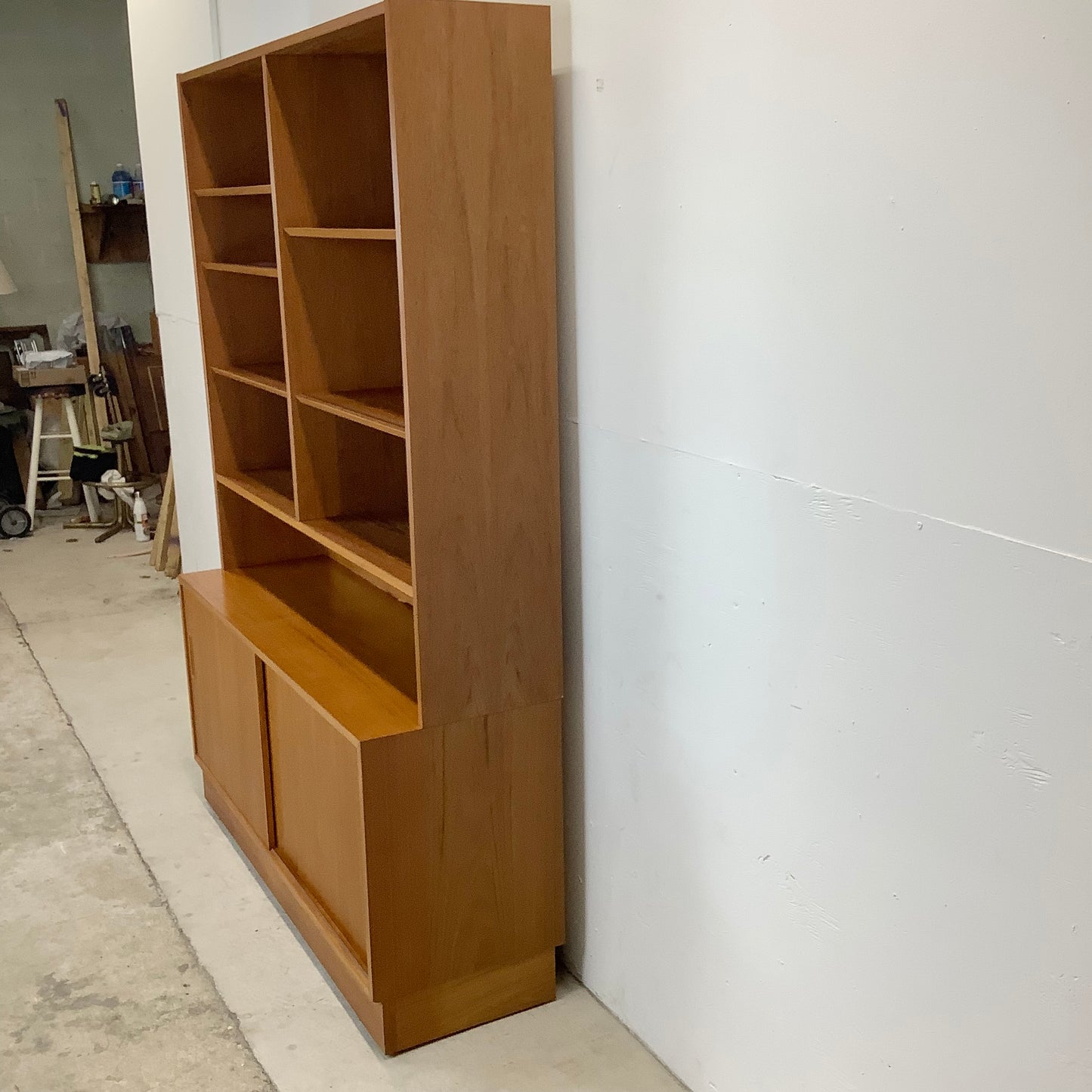 Scandinavian Modern Teak Bookcase With Cabinet by Poul Hundevad