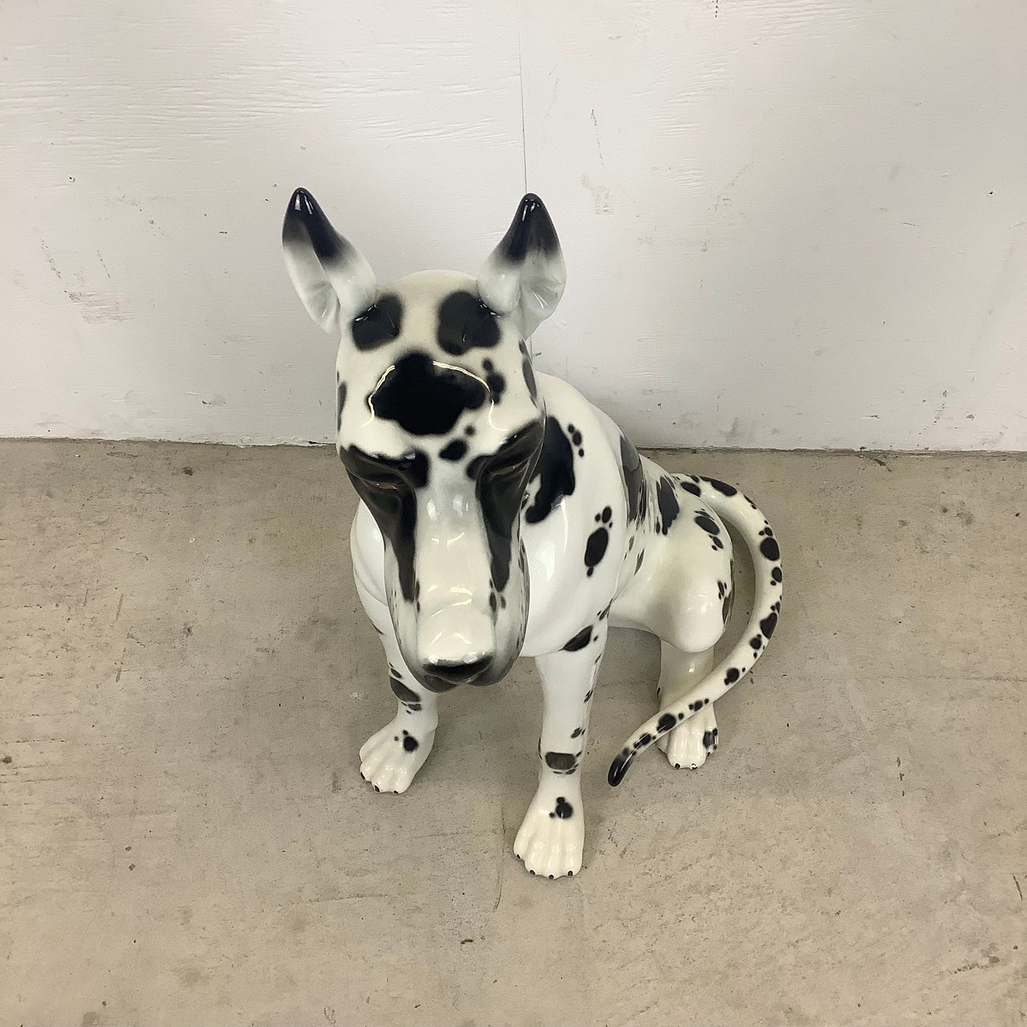 Vintage Hand-Painted Great Dane Dog Ceramic Statue