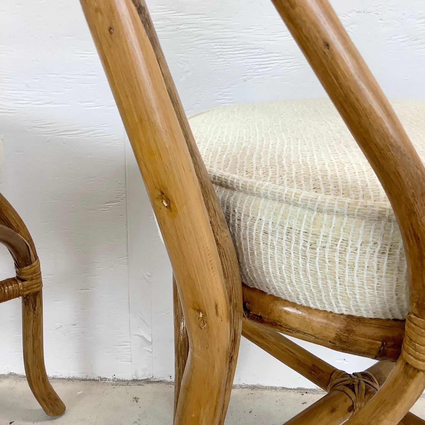 Pair Vintage Bamboo Style Dining Chairs