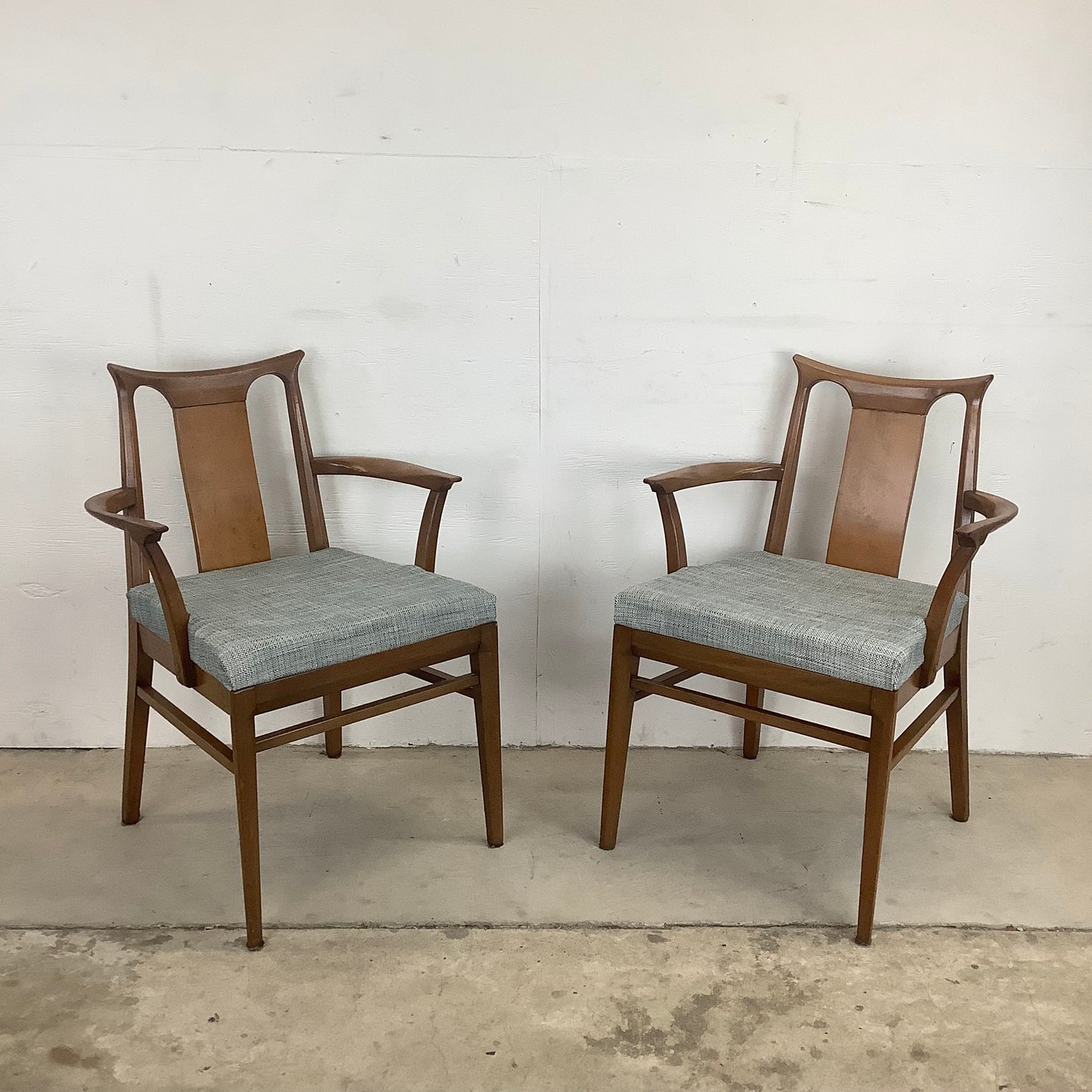 Mid-Century Walnut Finish Dining Chairs From White Furniture- Set of Six