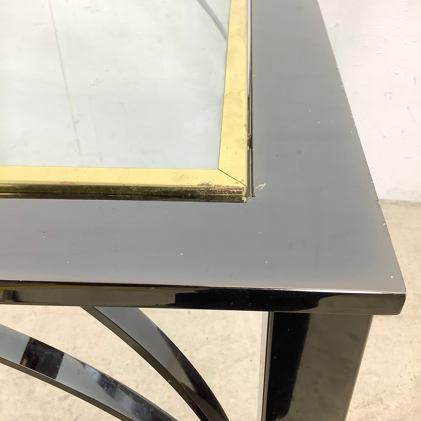 Modern Dark Chrome and Glass Top End Table from Design Institute of America