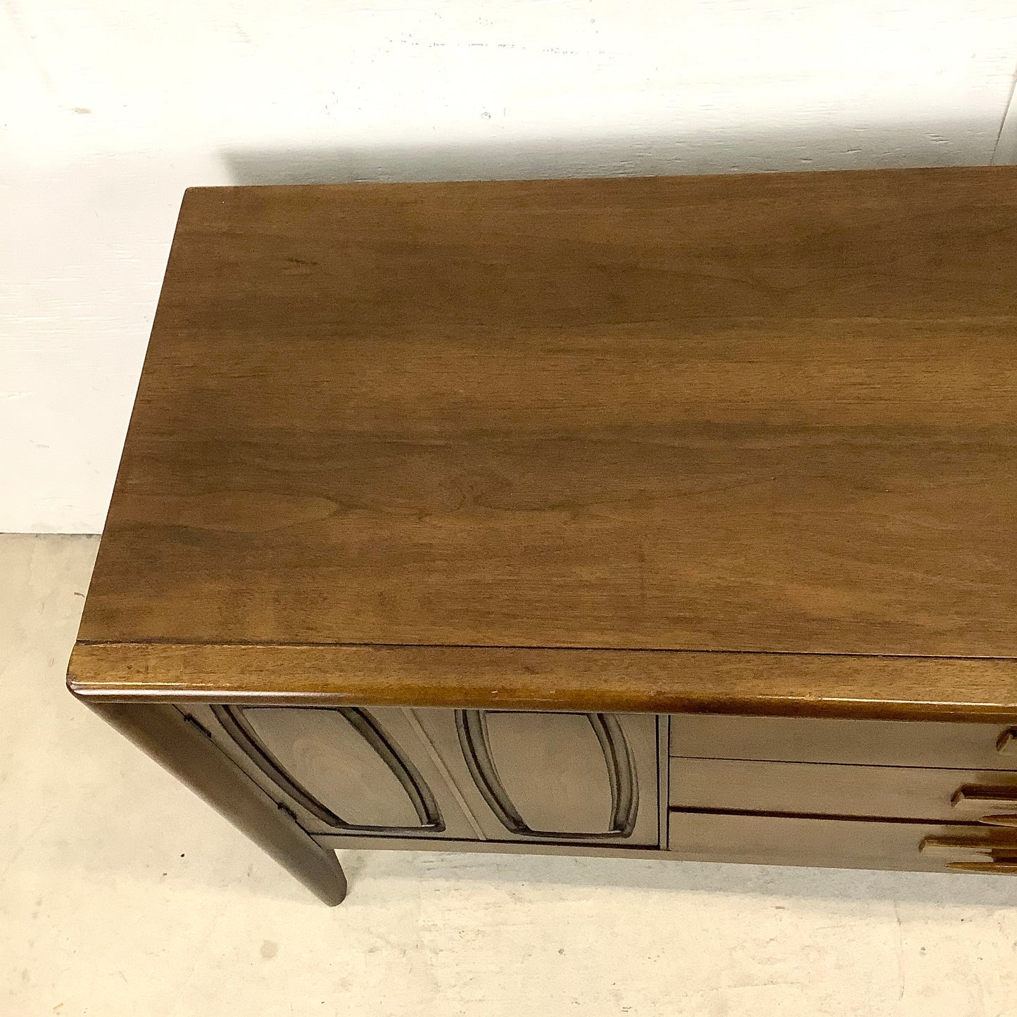 Mid-Century Walnut Sideboard With China Cabinet by Broyhill