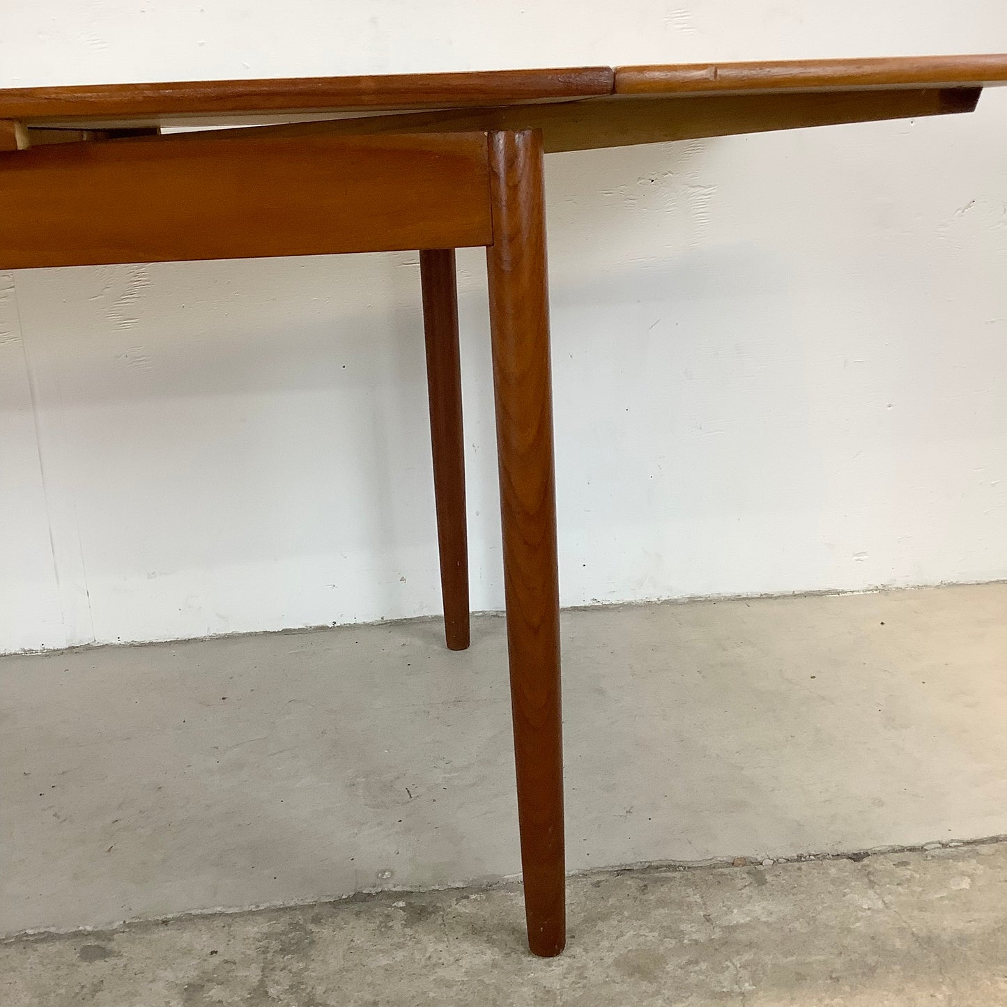 Petite Vintage Teak Dining Table With Leaves