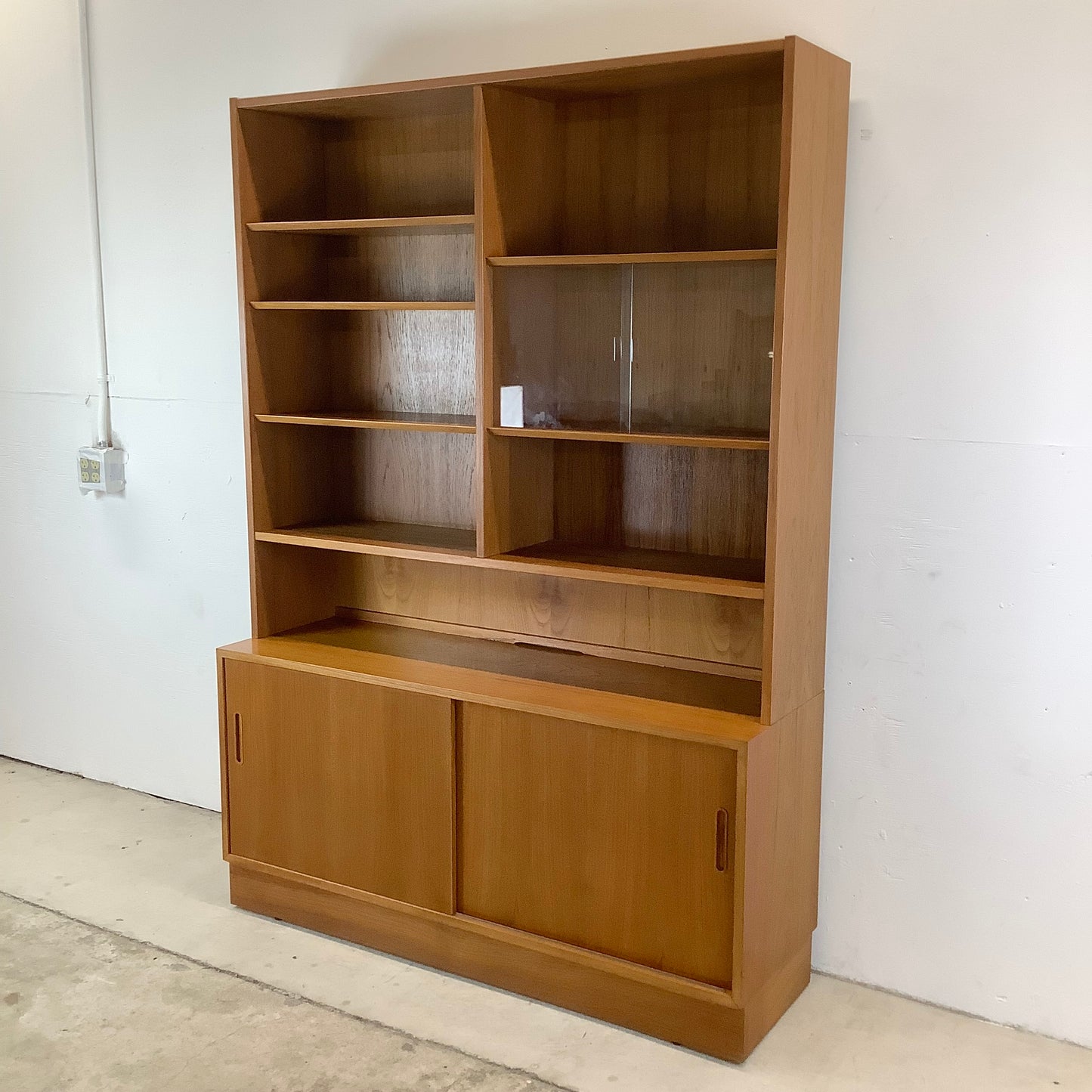 Scandinavian Modern Teak Bookcase With Cabinet by Poul Hundevad