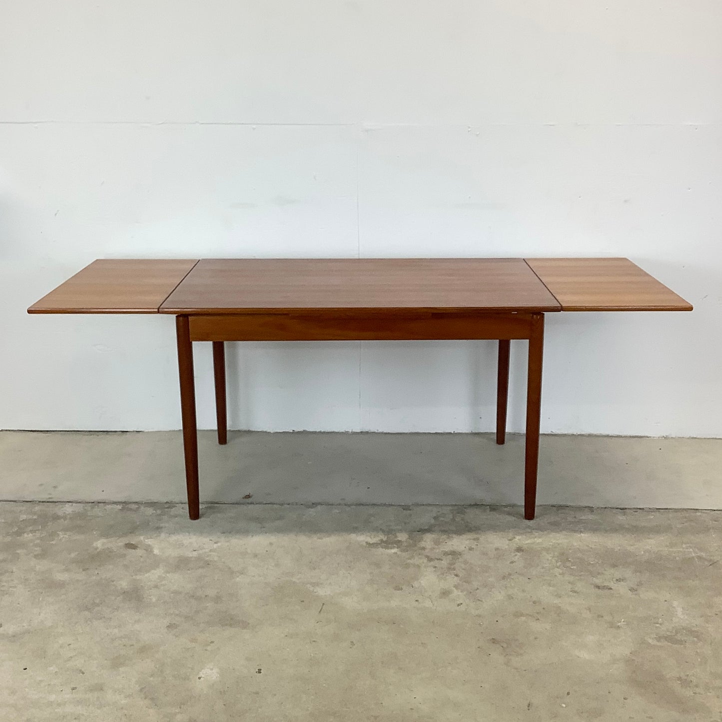 Petite Vintage Teak Dining Table With Leaves