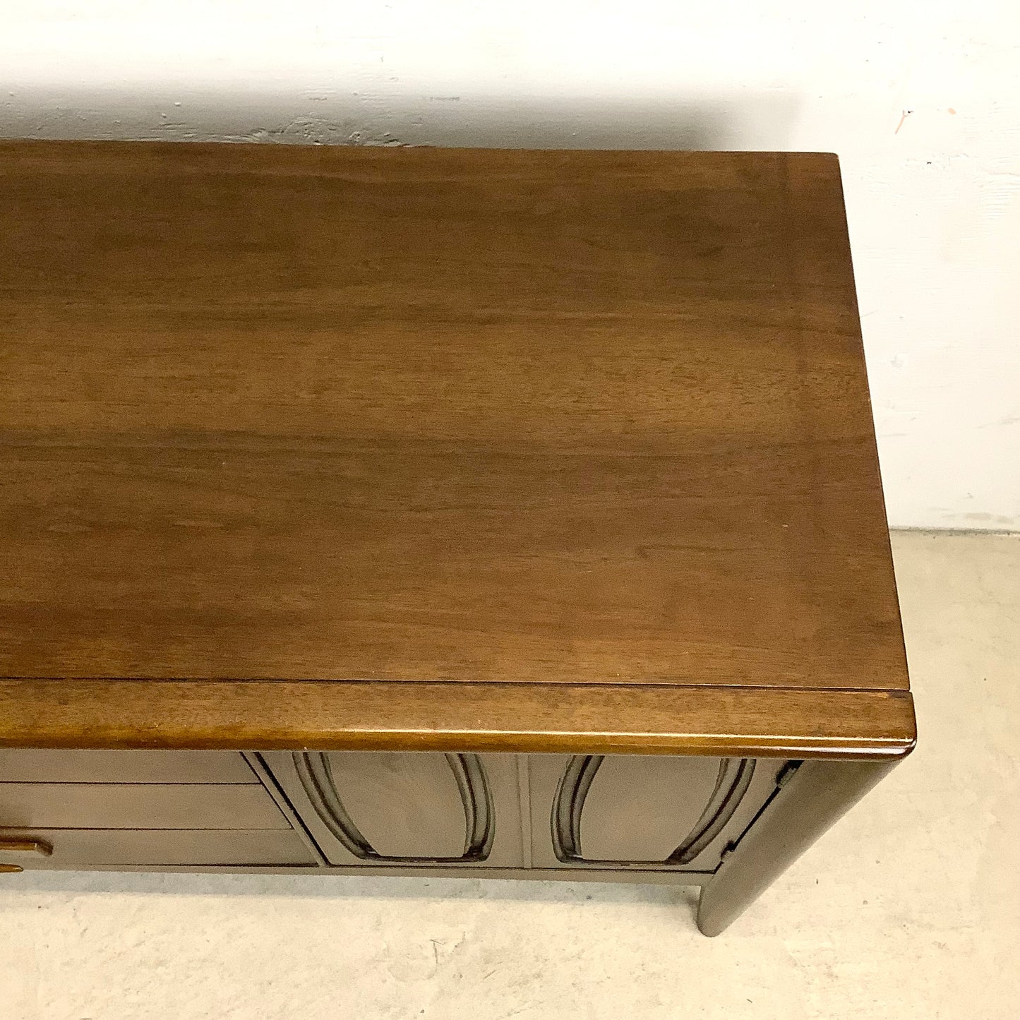 Mid-Century Walnut Sideboard With China Cabinet by Broyhill