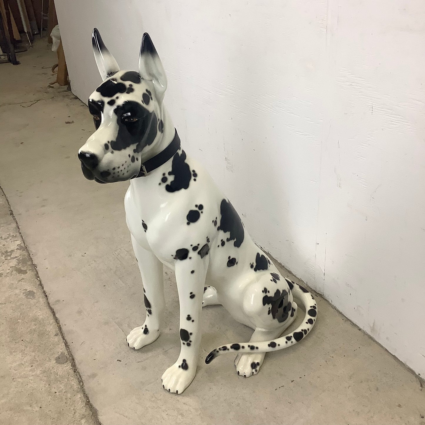 Vintage Hand-Painted Great Dane Dog Ceramic Statue