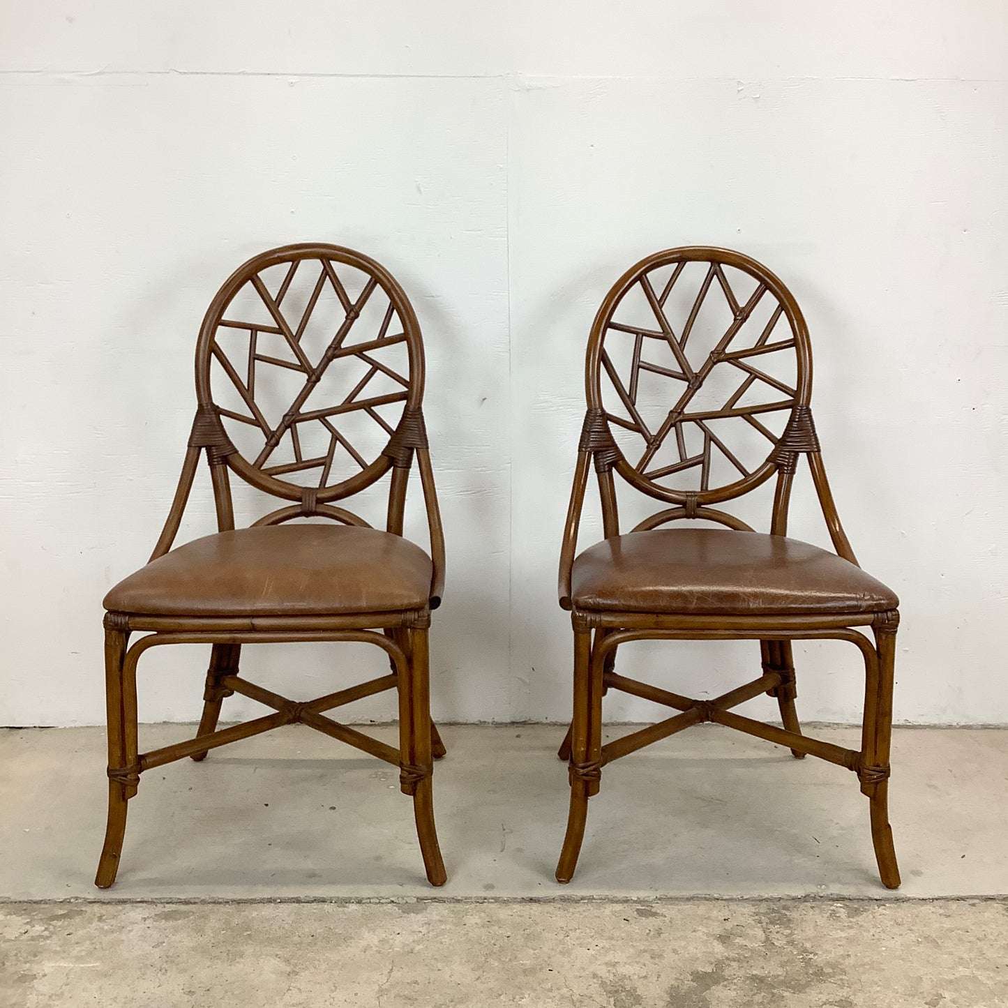 Pair Boho Modern Side Chairs or Dining Chairs
