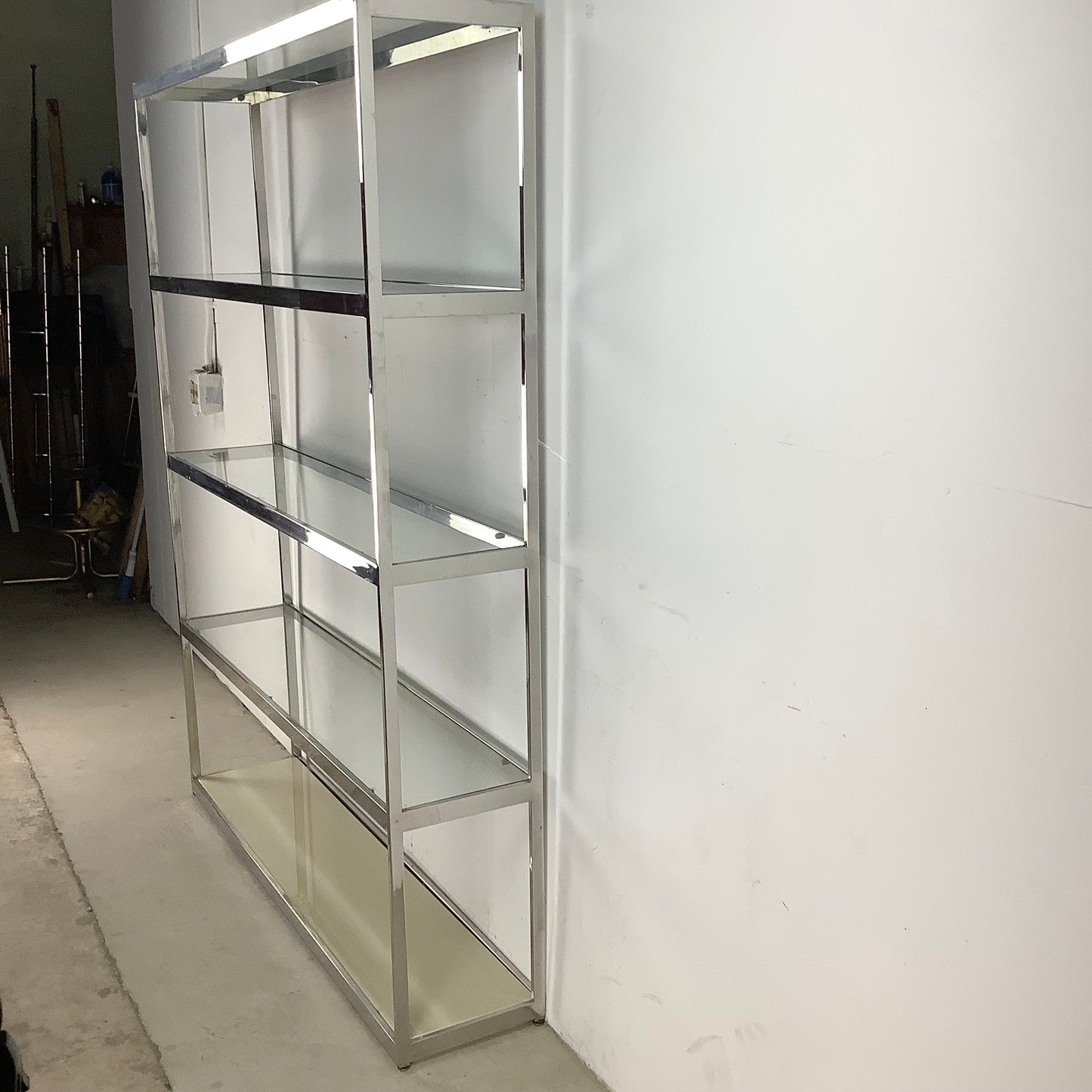 Chrome Mid-Century Etagere With Five Shelves