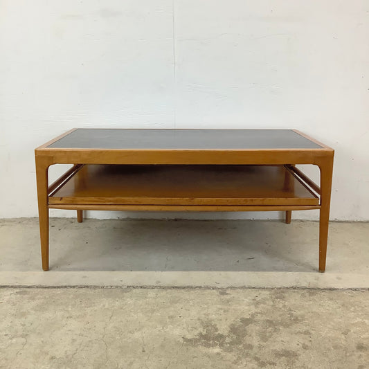 Vintage Modern Coffee Table With Pull Out Shelf