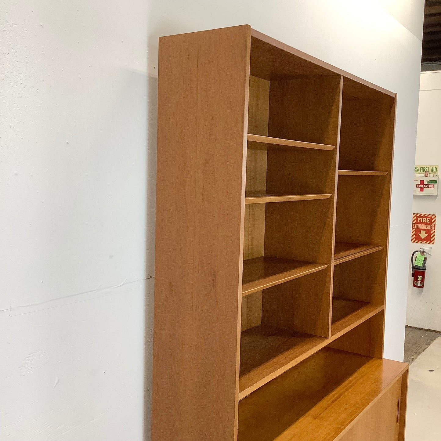 Scandinavian Modern Teak Bookcase With Cabinet by Poul Hundevad