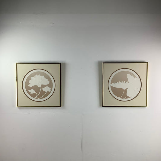 Pair Vintage Modern Botanic Wall Art