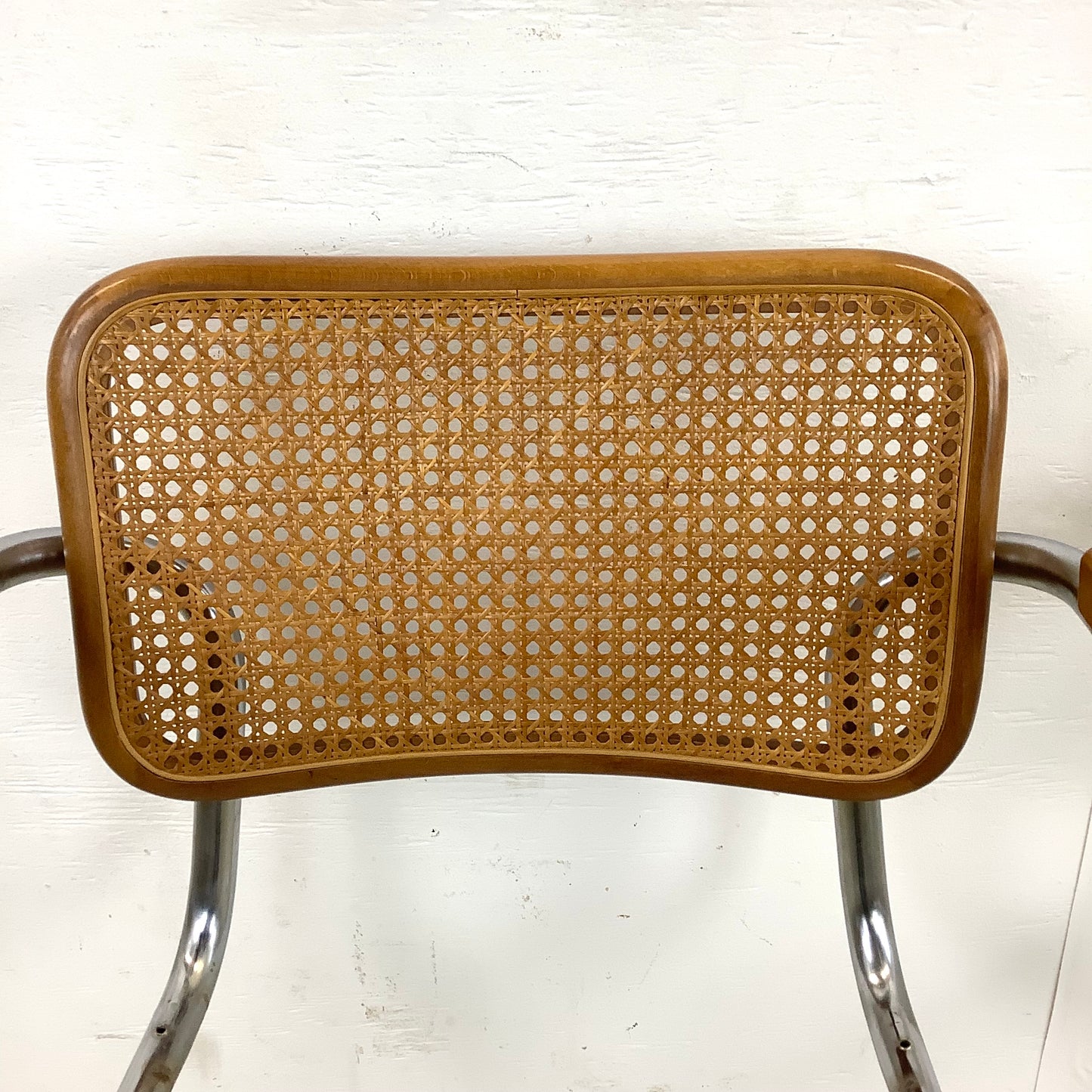 Vintage Cesca Style Cane Back Cantilever Dining Chair Frames- Pair