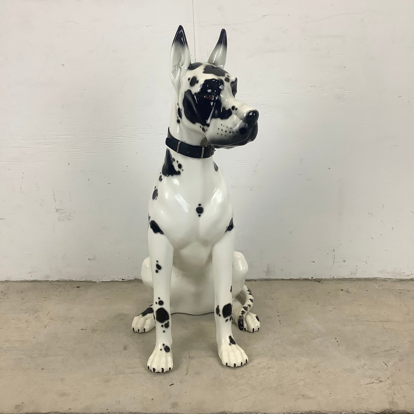 Vintage Hand-Painted Great Dane Dog Ceramic Statue