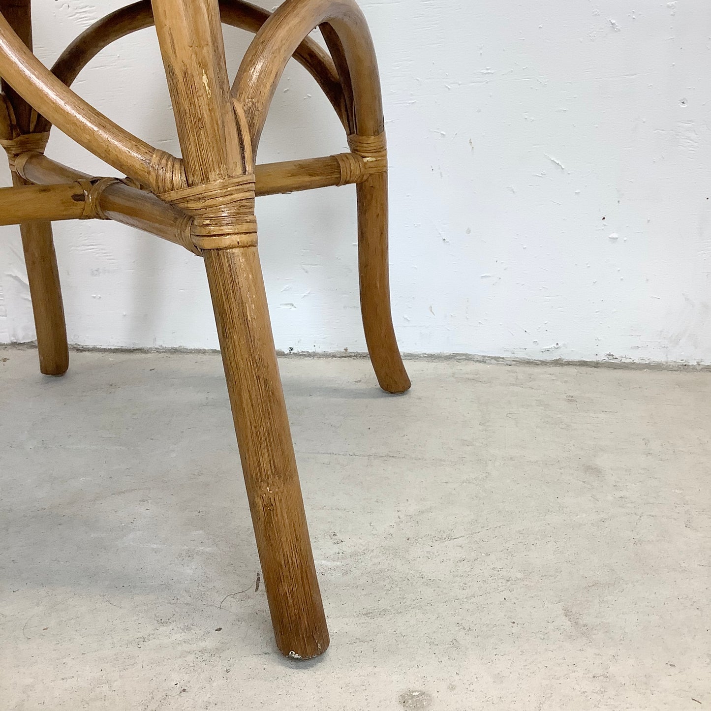 Pair Vintage Bamboo Style Dining Chairs