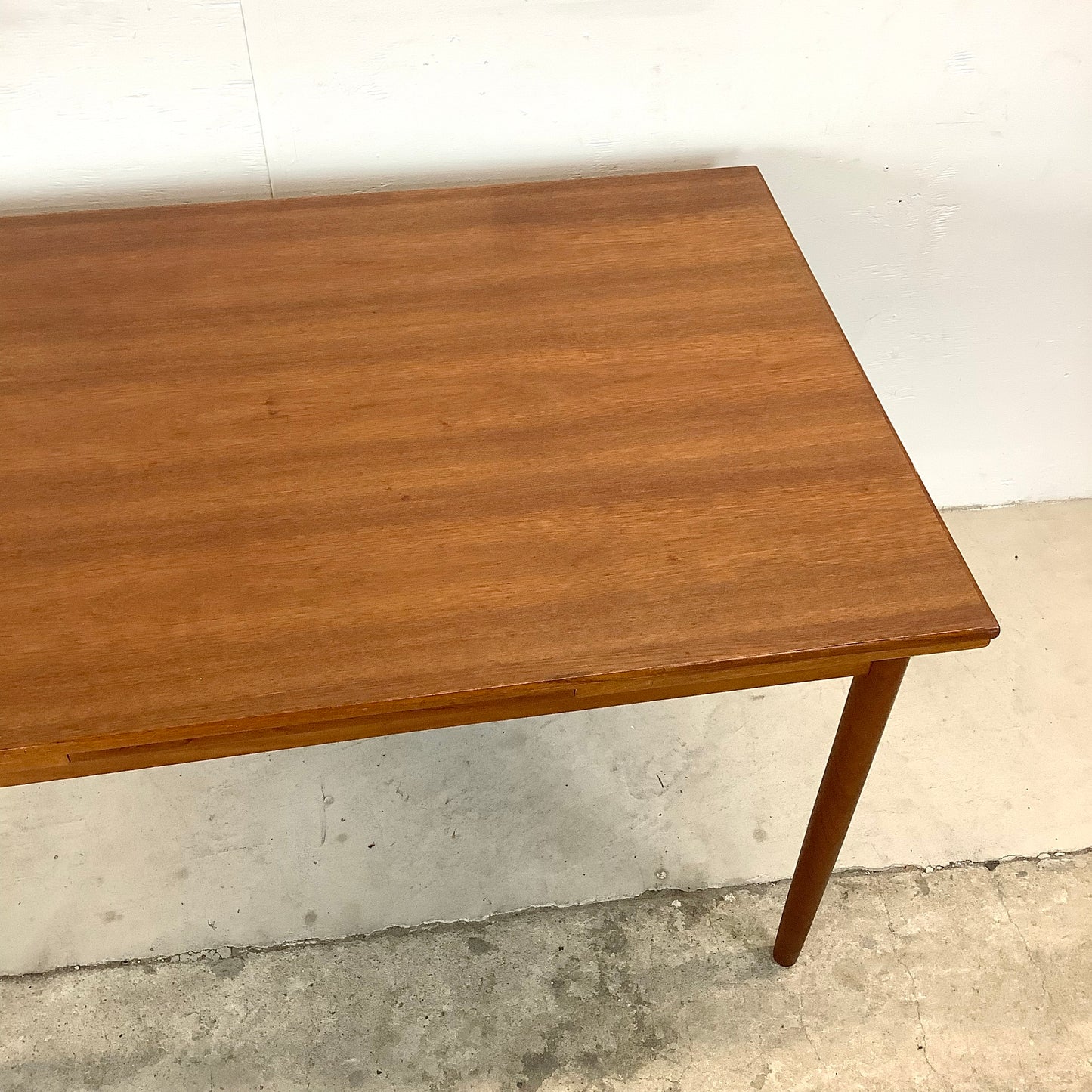 Petite Vintage Teak Dining Table With Leaves