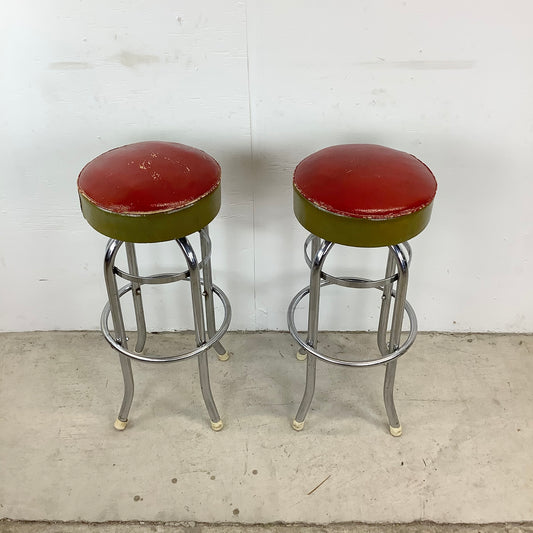 Vintage Modern Swivel Barstools- a Pair