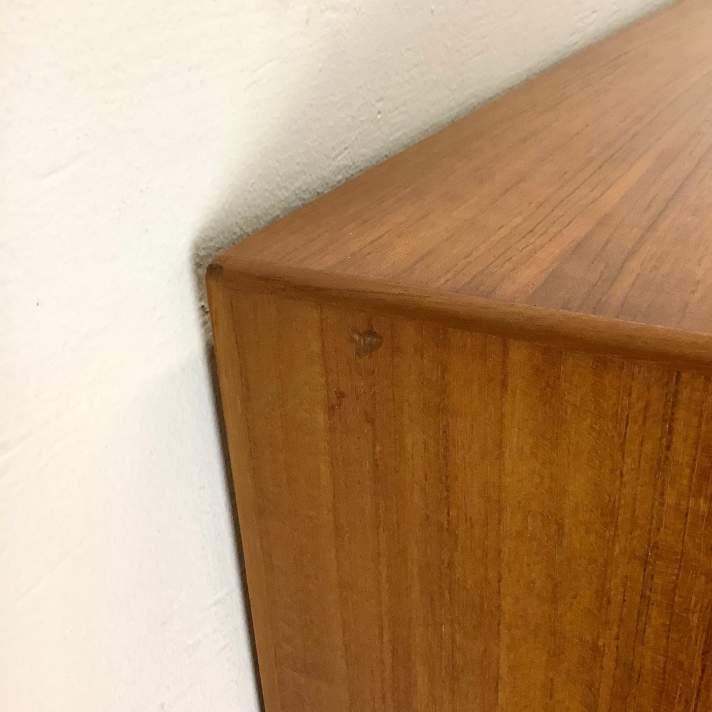 Scandinavian Modern Teak Armoire with Tambour Style Doors