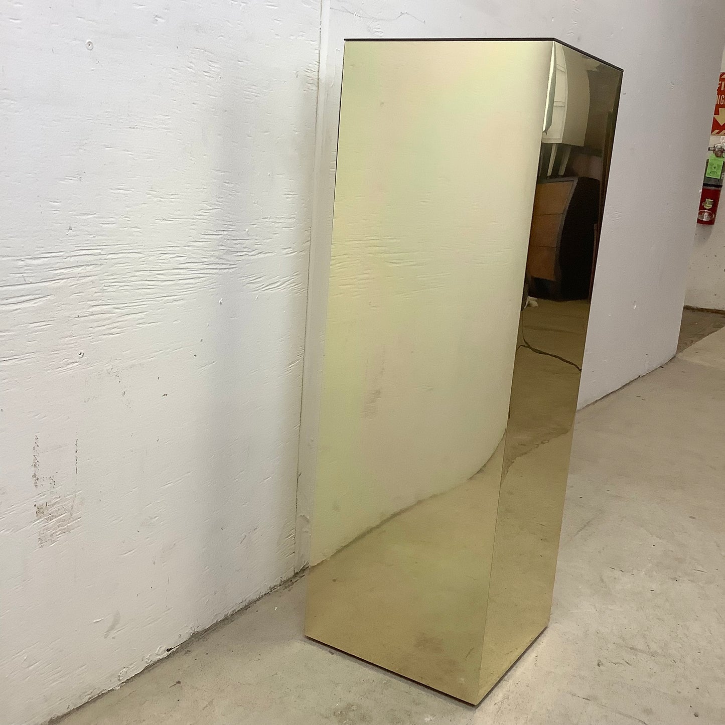 Vintage Modern Mirror Top Display Pedestal or Sculpture Display