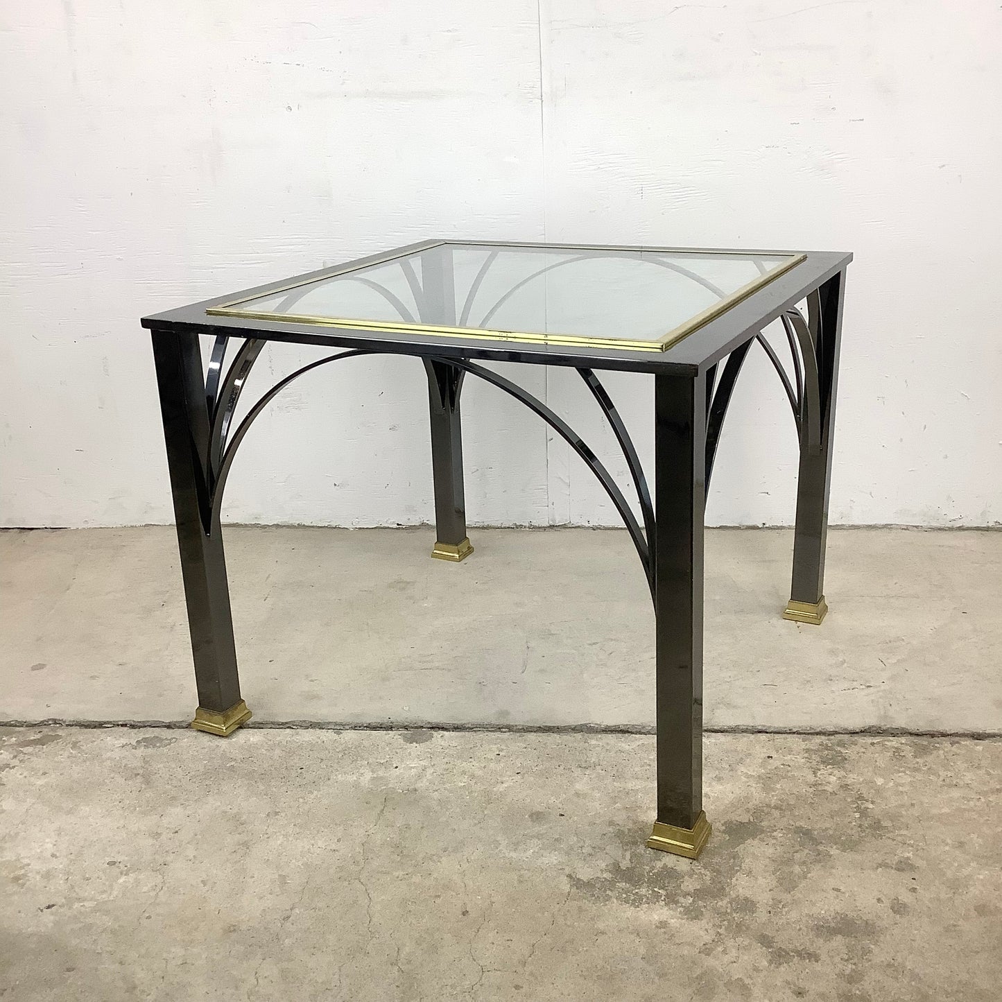 Modern Dark Chrome and Glass Top End Table from Design Institute of America