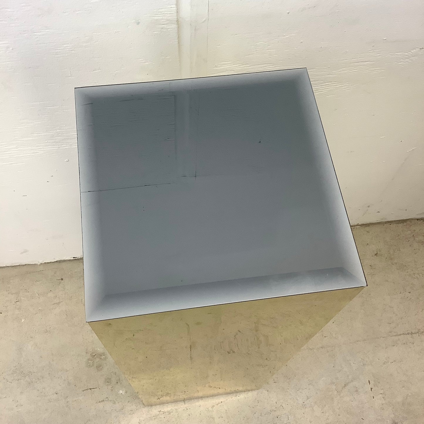 Vintage Modern Mirror Top Display Pedestal or Sculpture Display