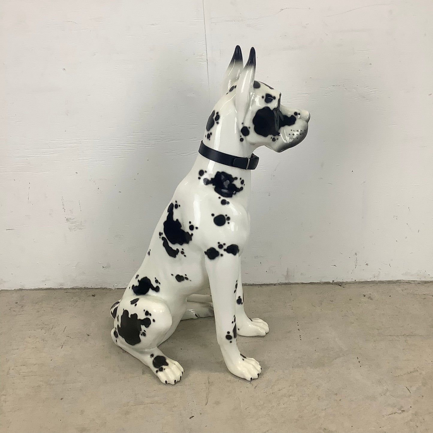 Vintage Hand-Painted Great Dane Dog Ceramic Statue