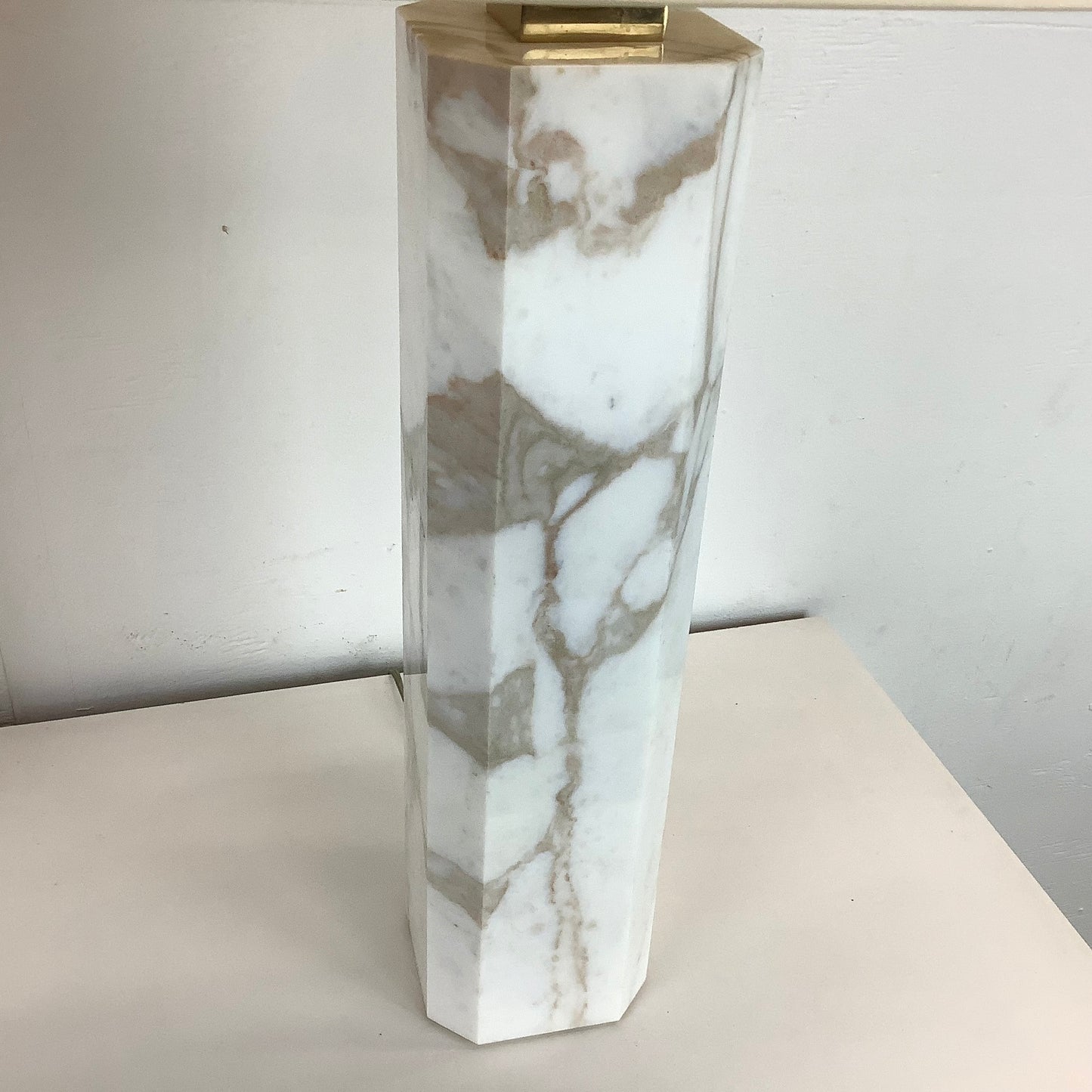 Pair Mid-Century Marble Table Lamps