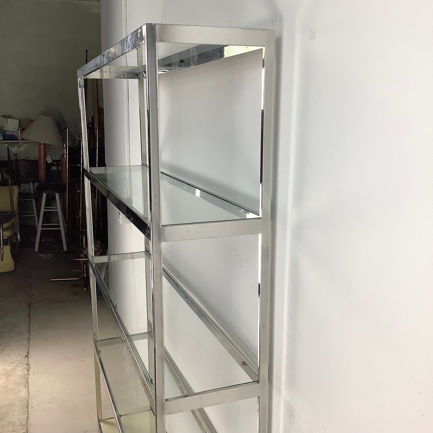 Chrome Mid-Century Etagere With Five Shelves