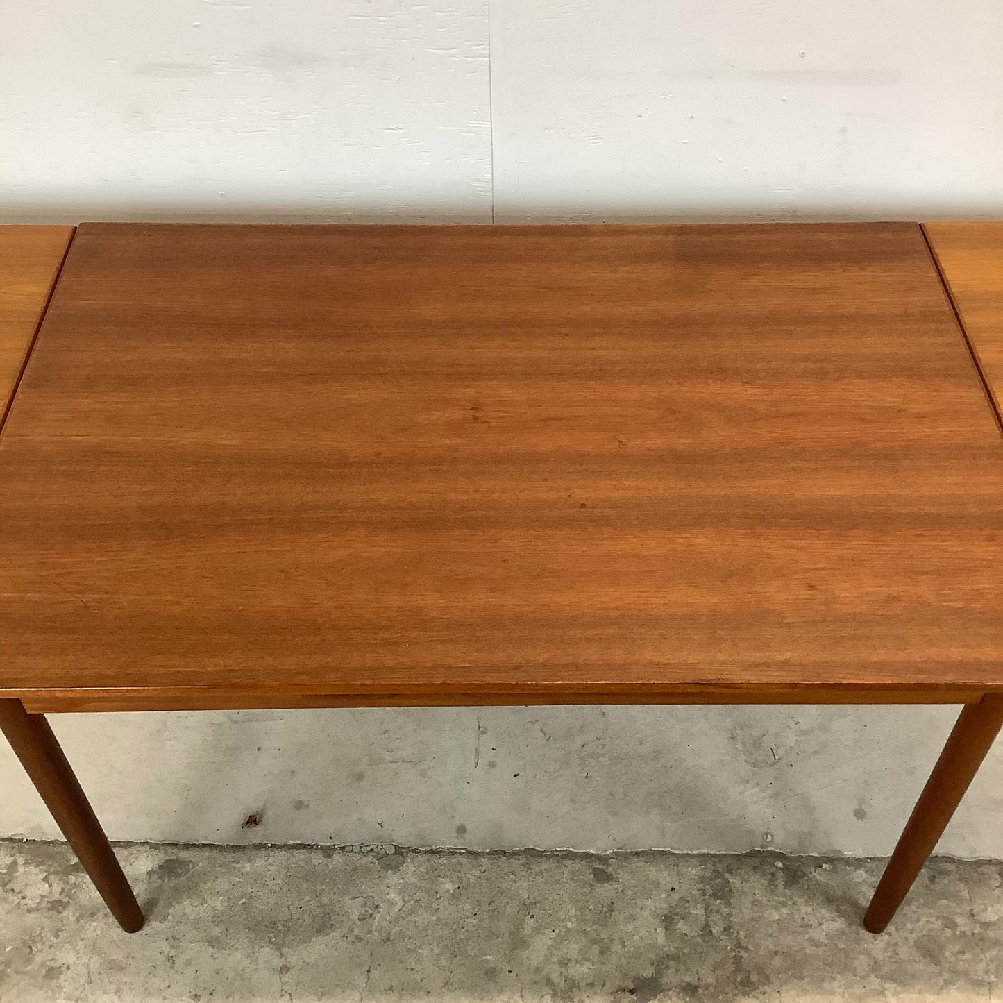 Petite Vintage Teak Dining Table With Leaves