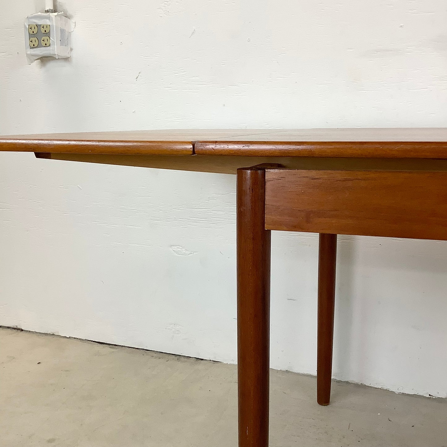Petite Vintage Teak Dining Table With Leaves