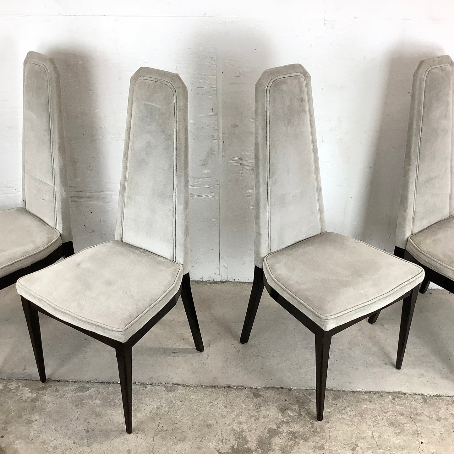 Mid-Century High Back Dining Chairs- four