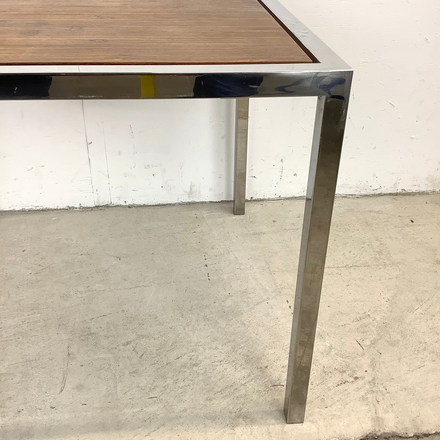 Vintage Modern Rosewood End Table with Chrome Frame