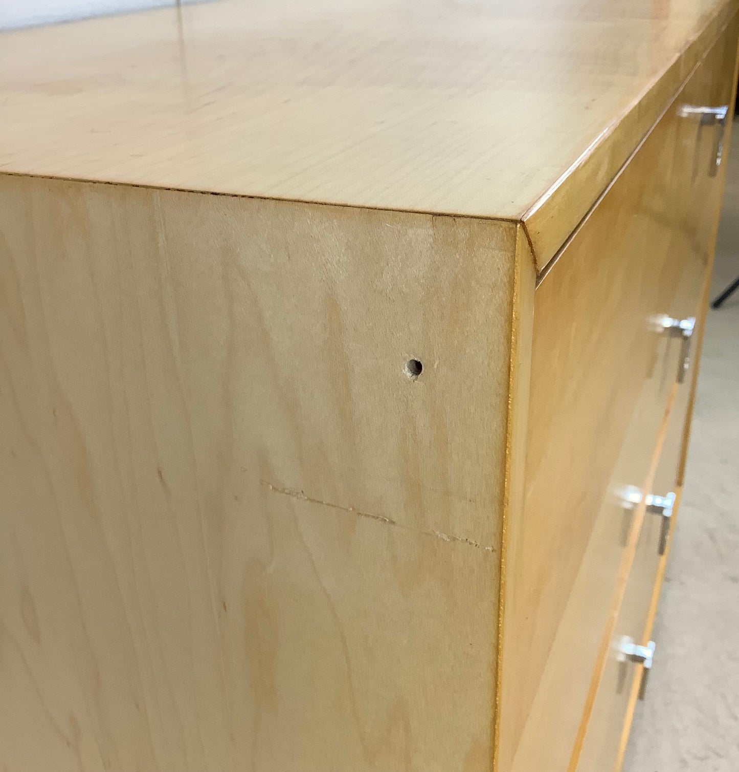 Petite Four Drawer Dresser with Chrome Handles