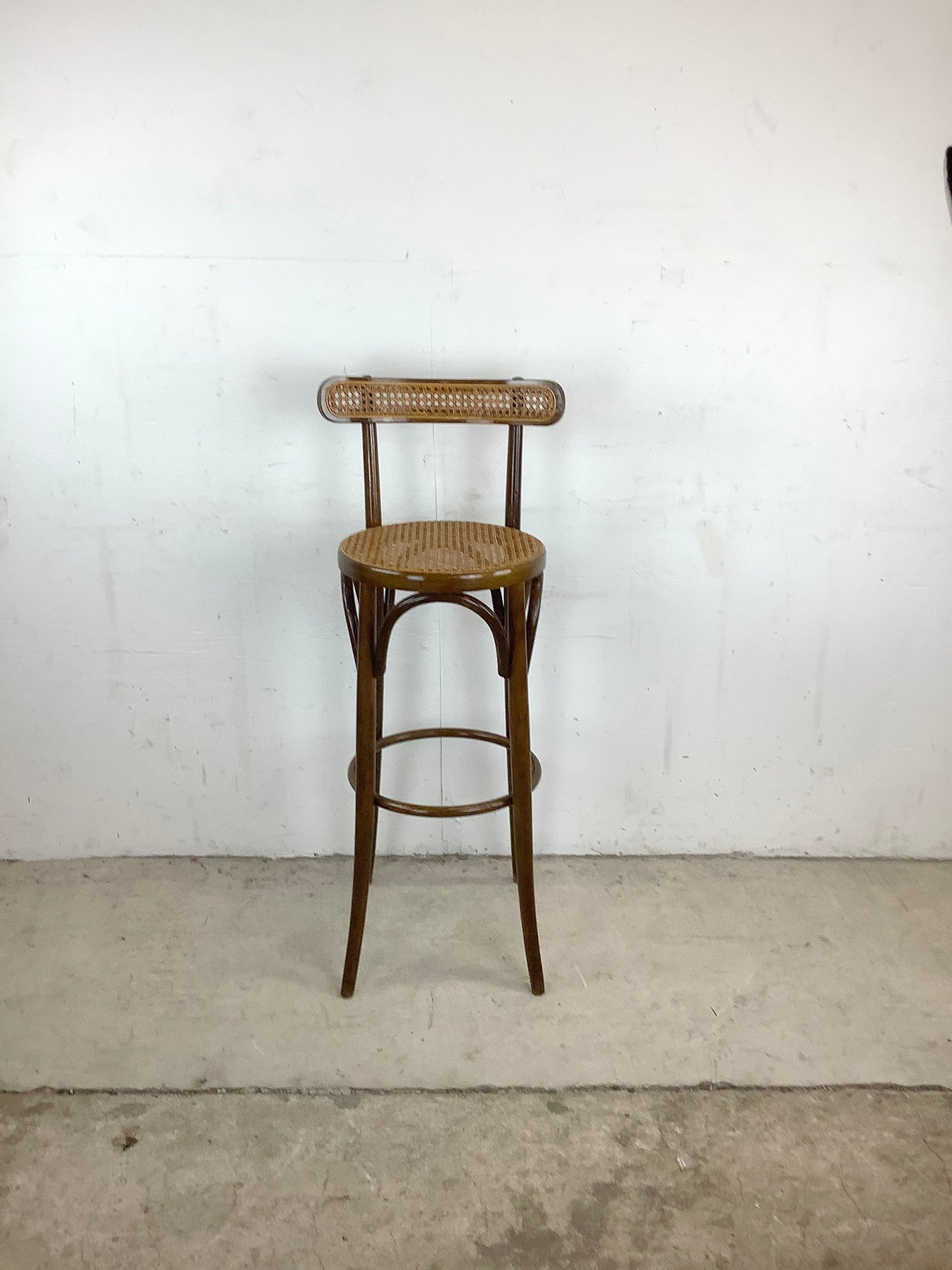 Vintage Cane Seat Thonet Style Barstool