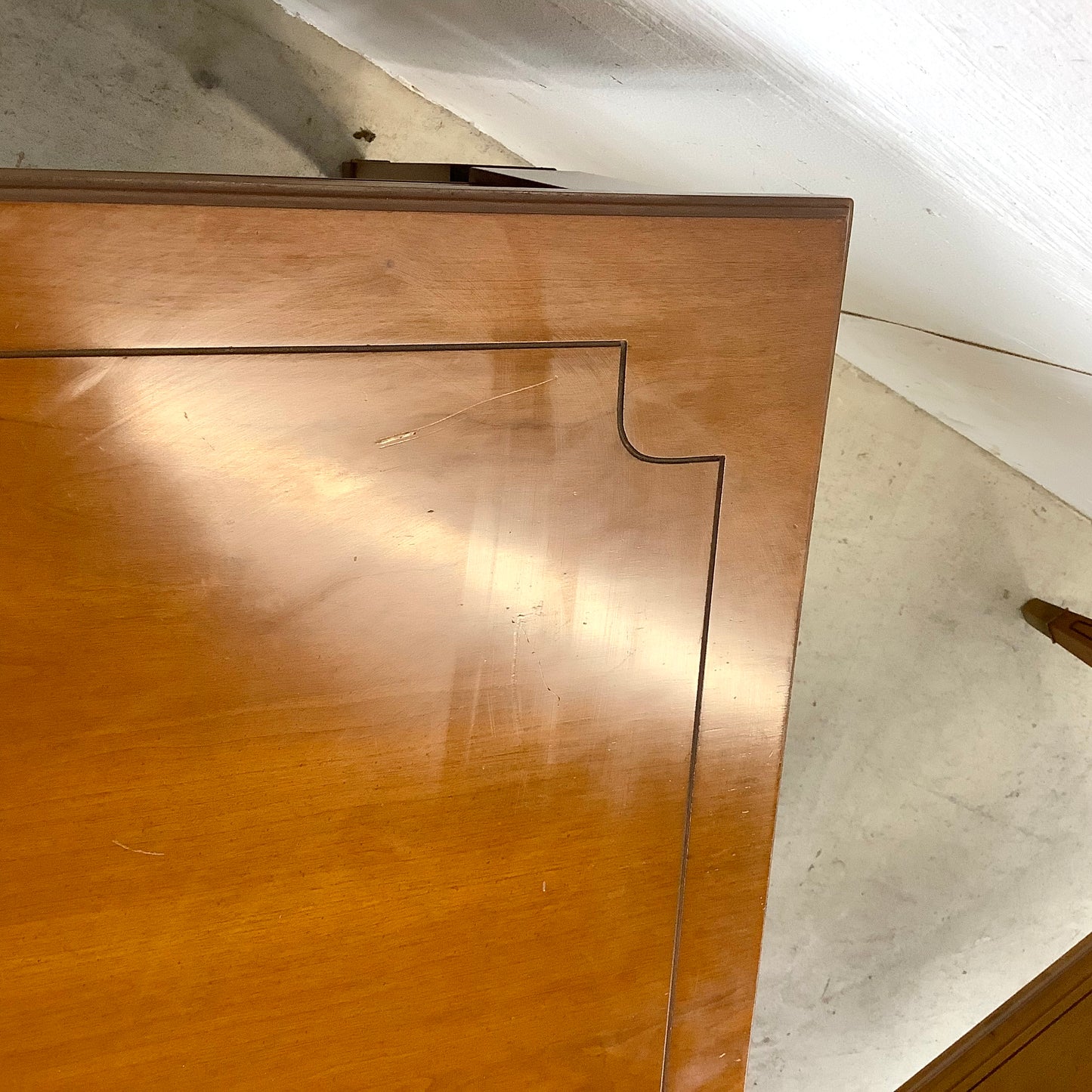 Pair Vintage End Tables With Decorative Drawer Fronts