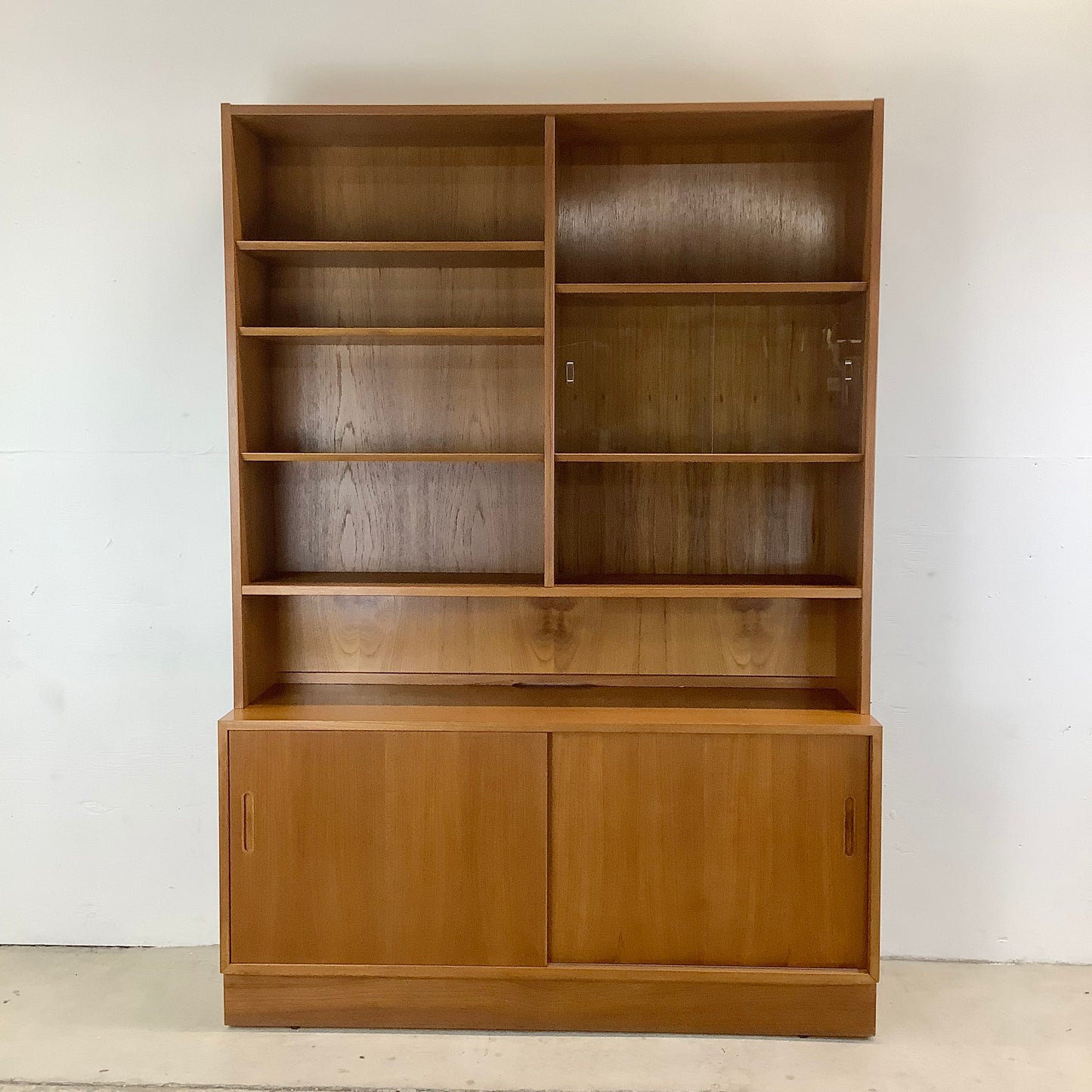 Scandinavian Modern Teak Bookcase With Cabinet by Poul Hundevad