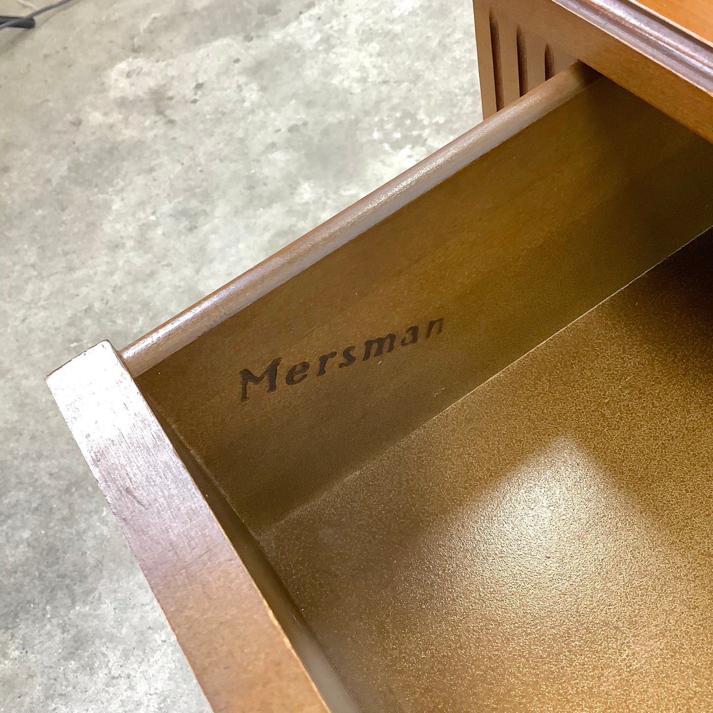 Pair Vintage End Tables With Decorative Drawer Fronts