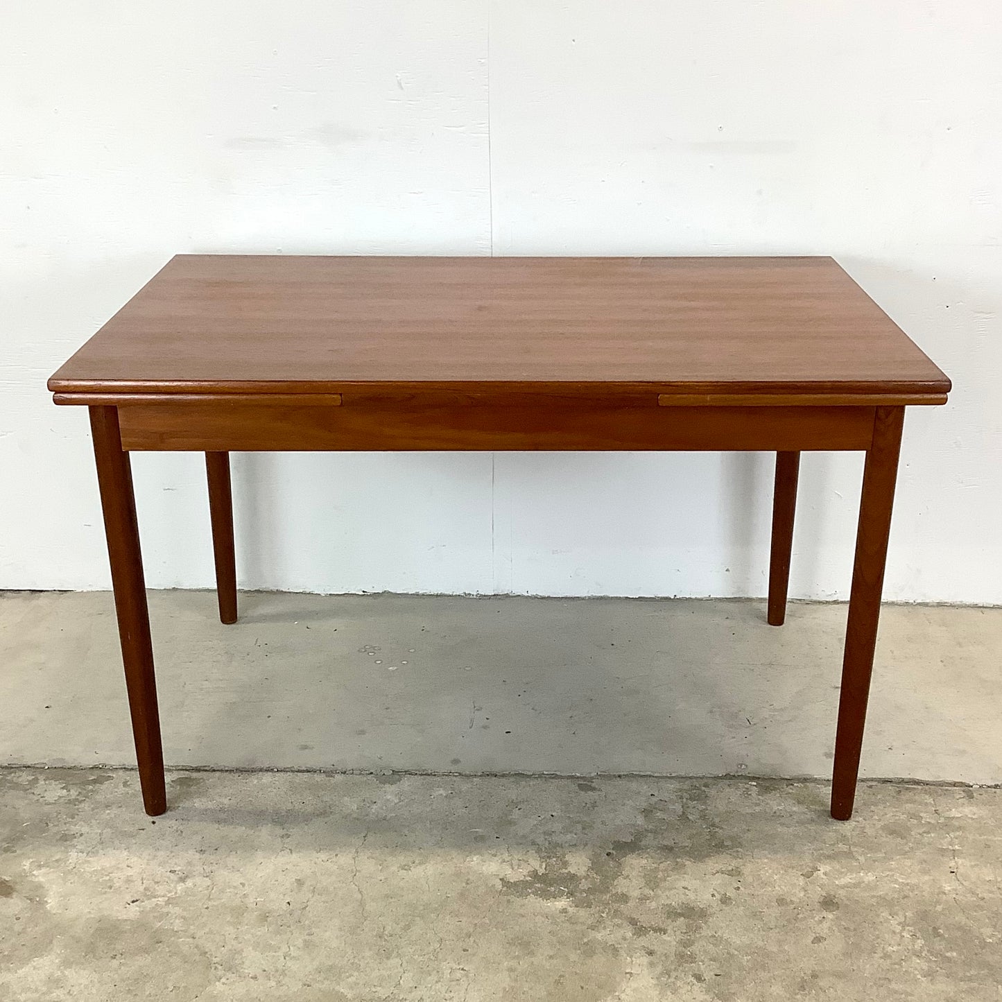 Petite Vintage Teak Dining Table With Leaves