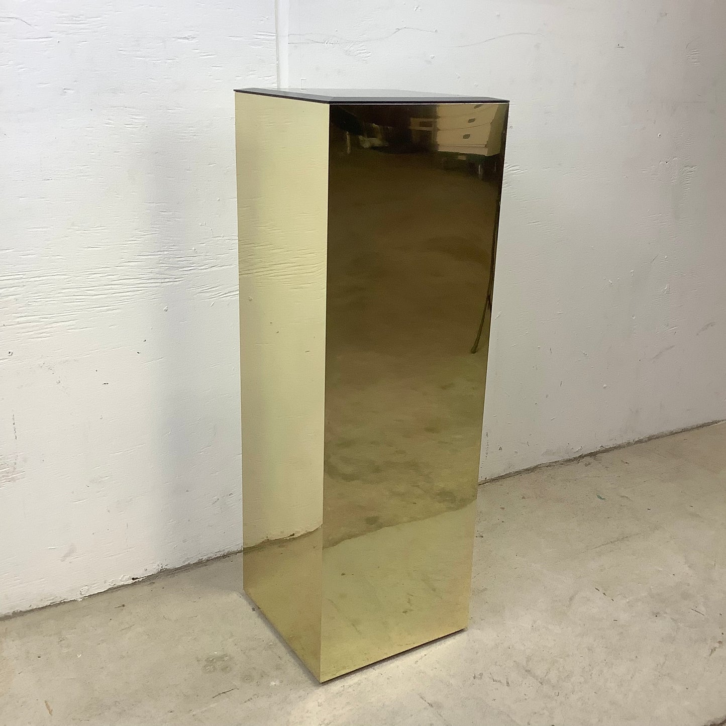 Vintage Modern Mirror Top Display Pedestal or Sculpture Display
