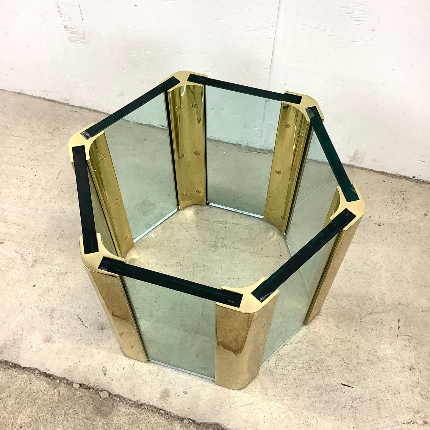 Vintage Brass and Glass Coffee Table- Leon Rosen for PACE Style