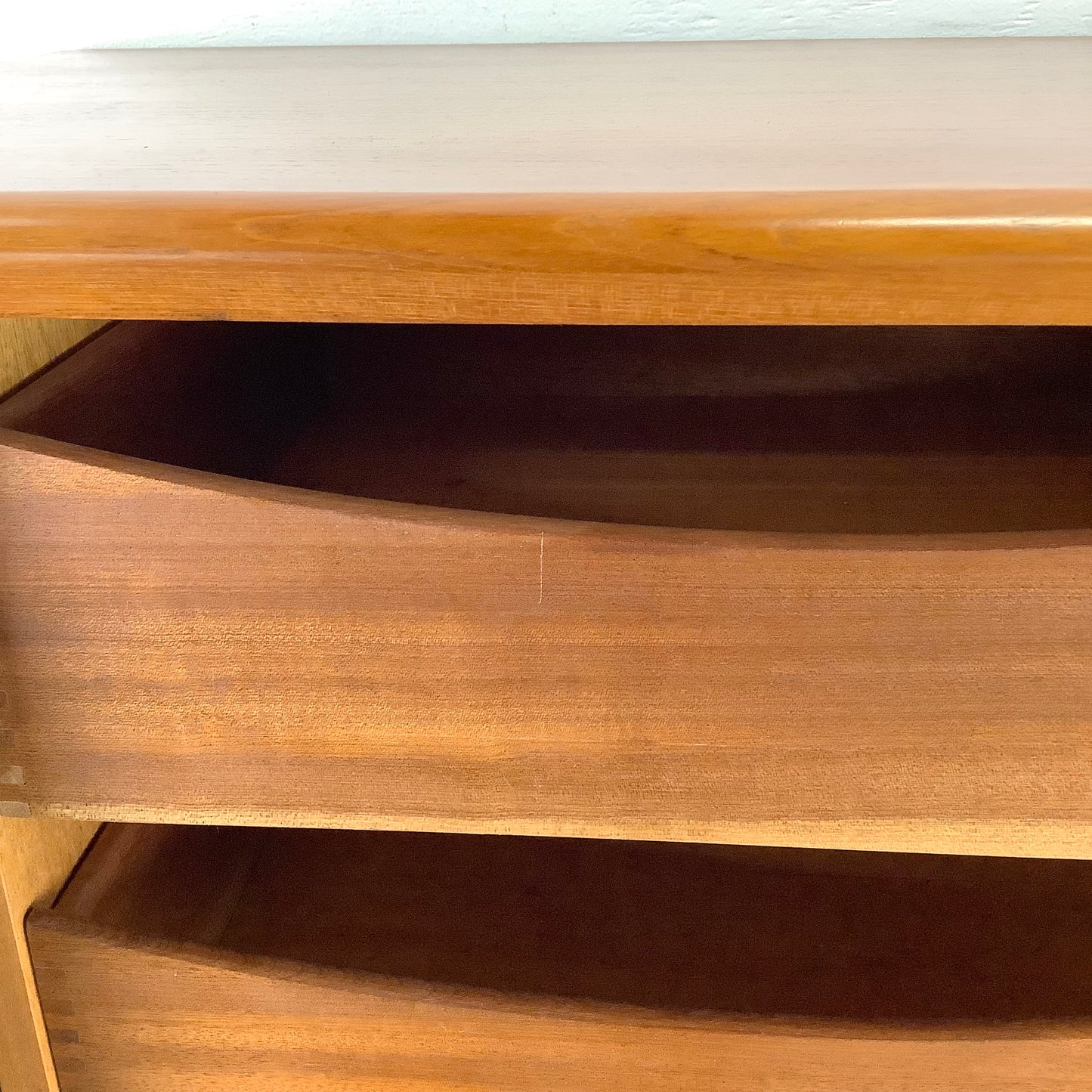 Scandinavian Modern Teak Armoire with Tambour Style Doors