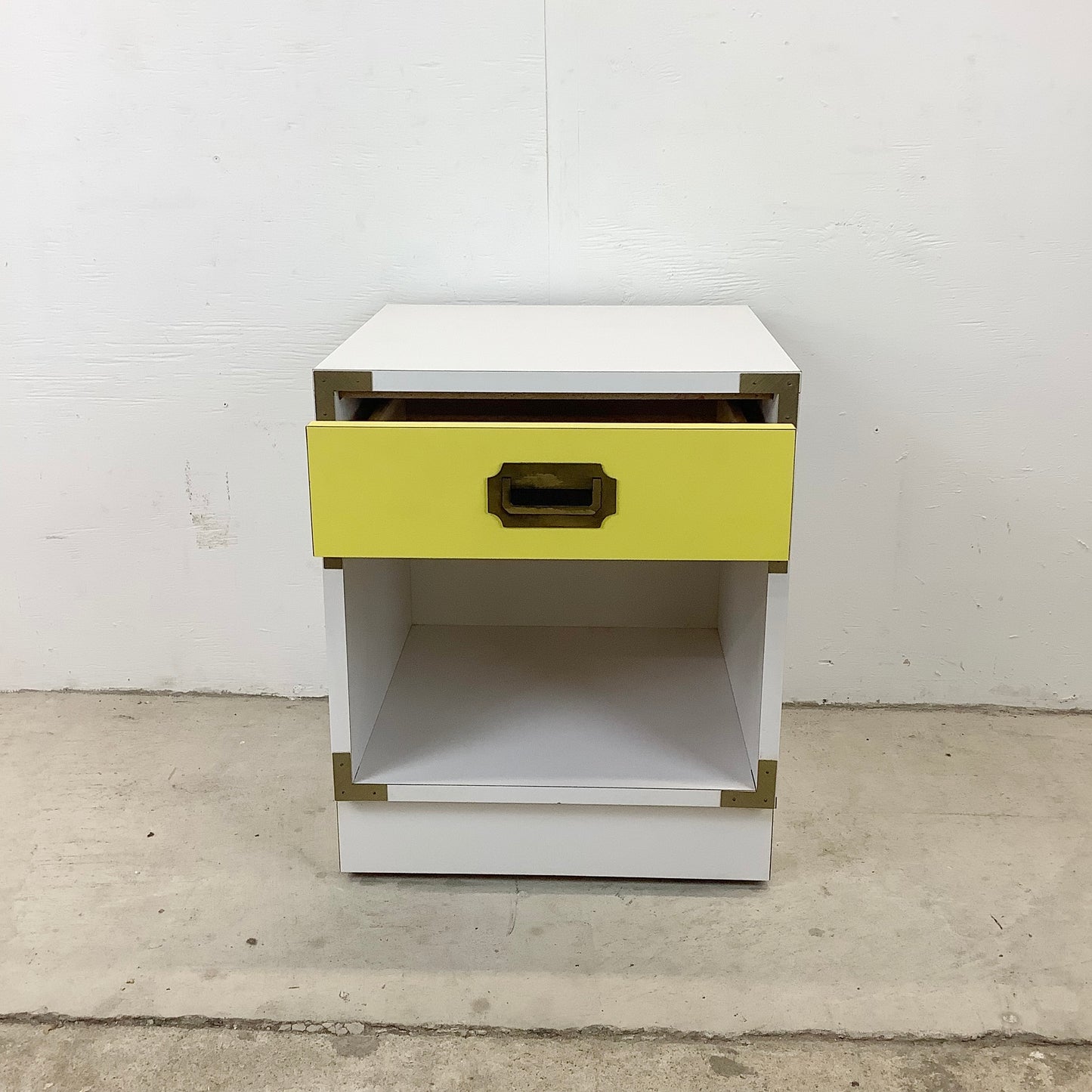 Vintage Modern Campaign Style Nightstand