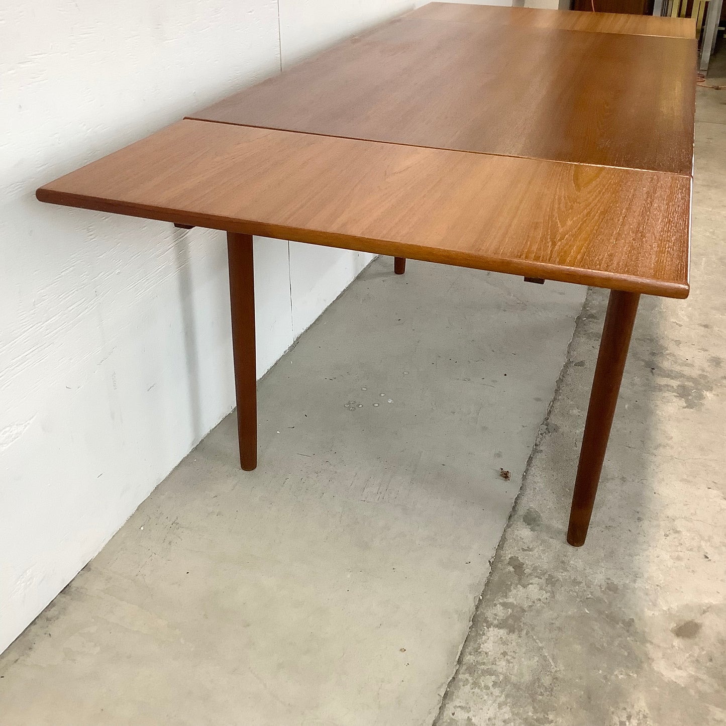 Petite Vintage Teak Dining Table With Leaves