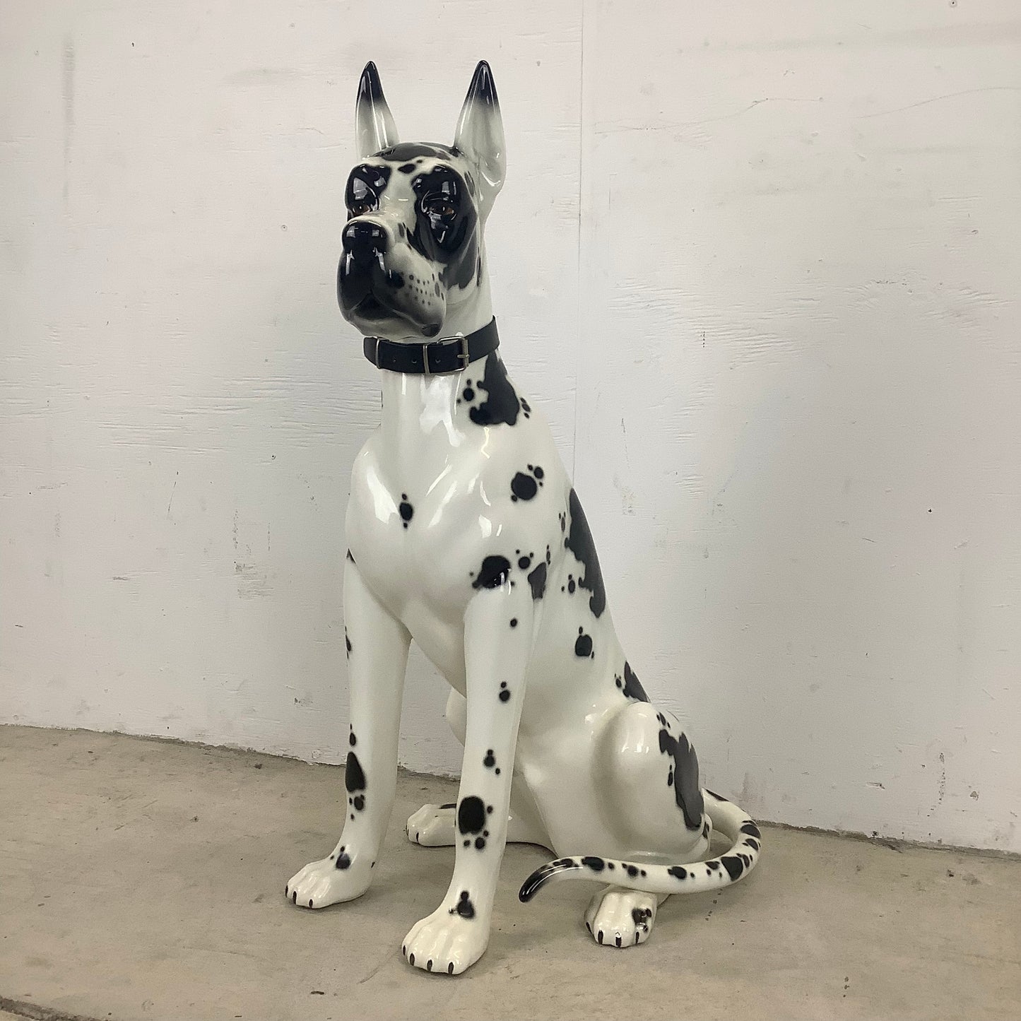 Vintage Hand-Painted Great Dane Dog Ceramic Statue