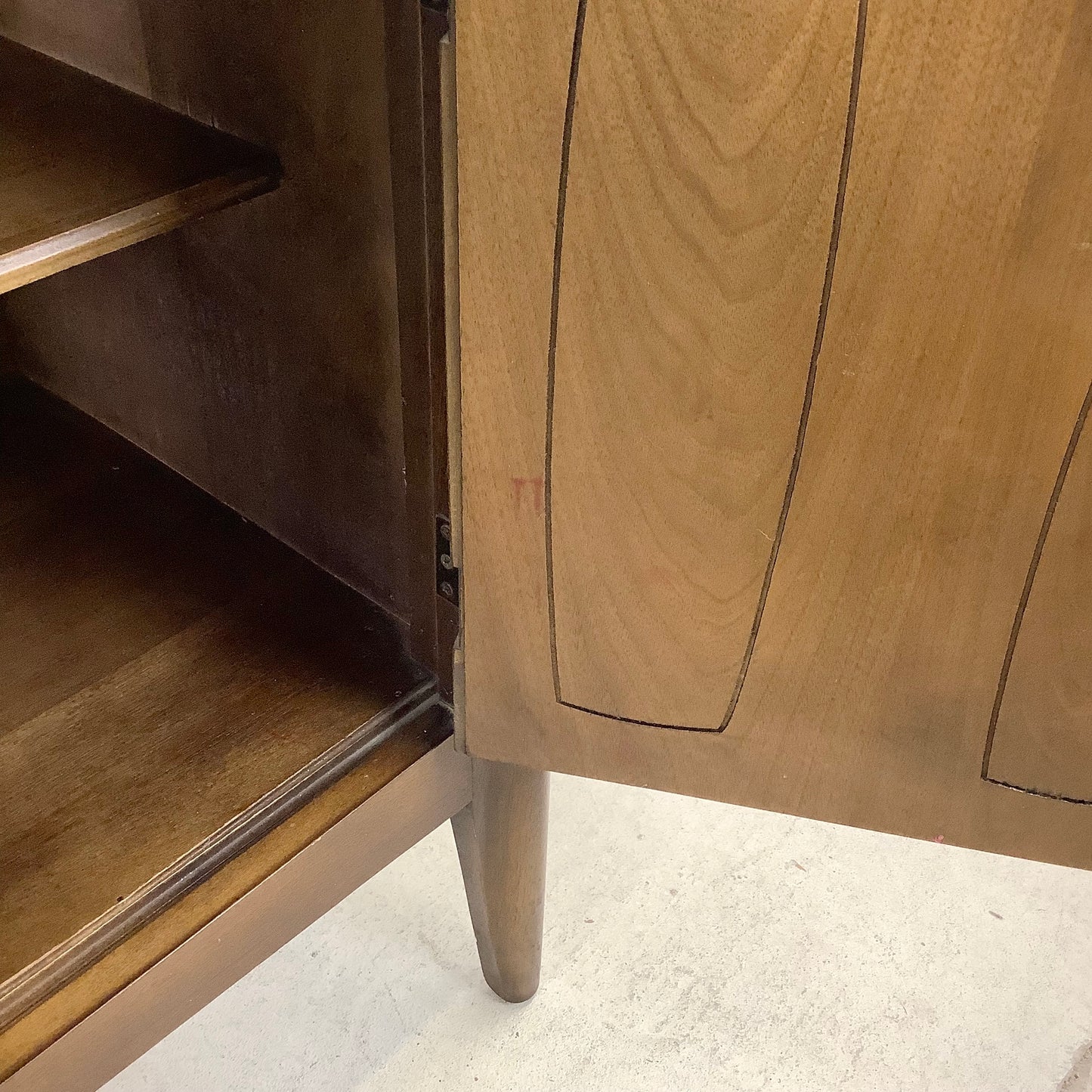 Mid-Century Walnut Sideboard With China Cabinet by Broyhill